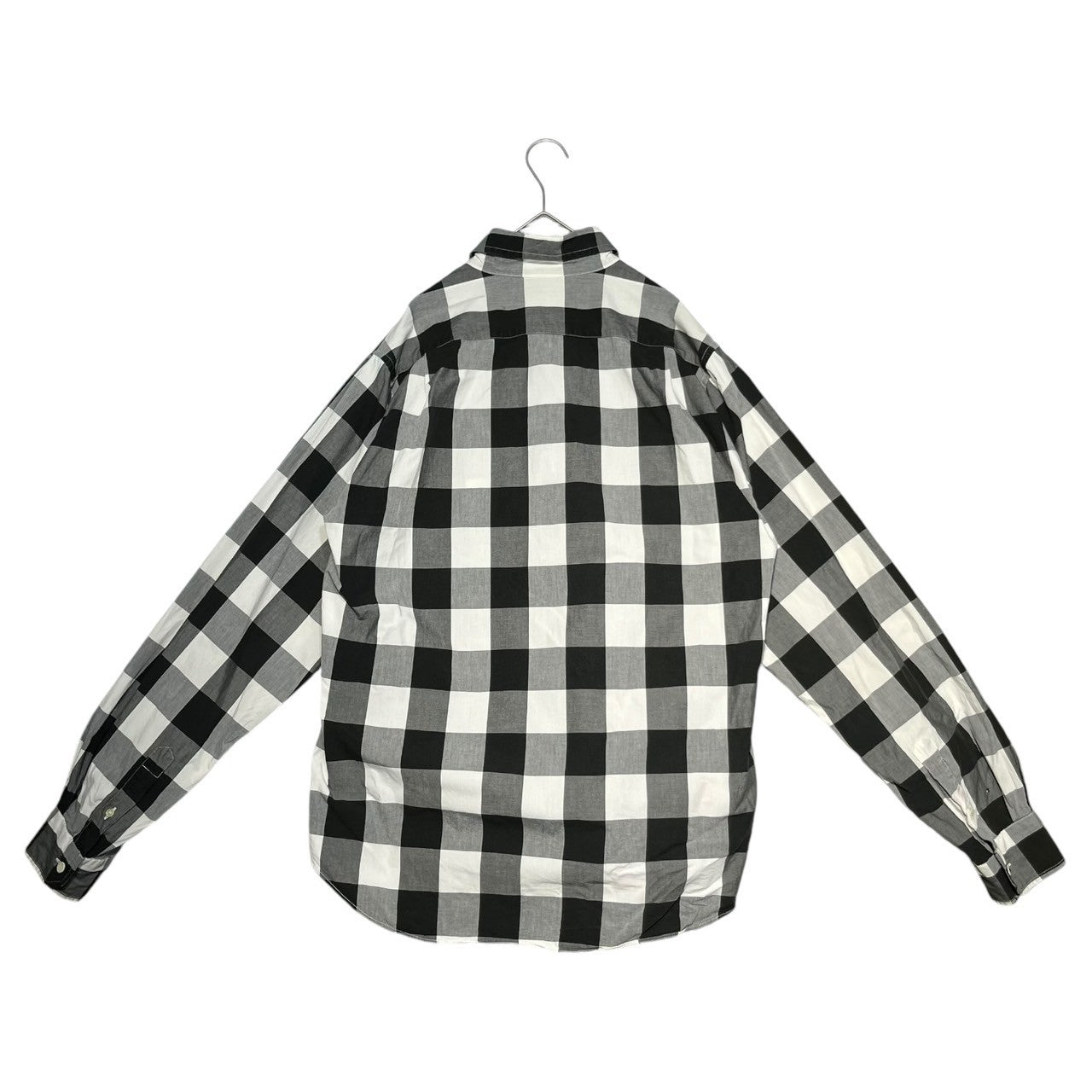 A BATHING APE(アベイシングエイプ) 00's baby milo logo check L/S shirt ベイビー マイロ チェック 長袖 シャツ L ブラック×ホワイト