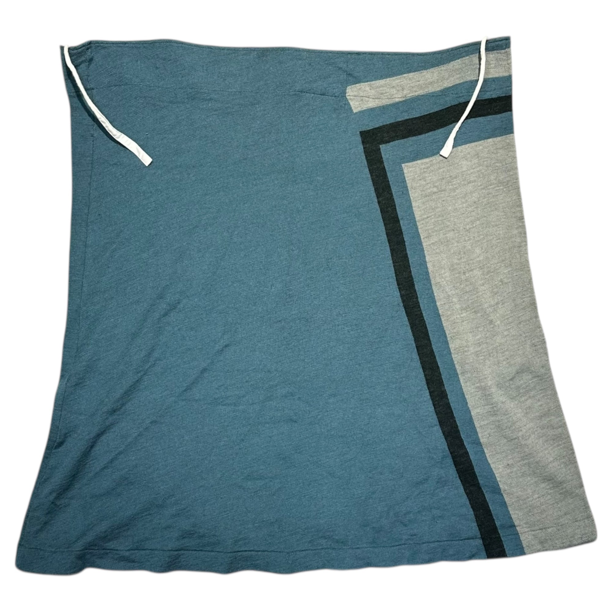 Y's(ワイズ) Textile Waist Lace Tie Cotton Skirt テキスタイル ウエスト レース タイ コットン スカート YO-T43-550 3 ブルー×ブラック