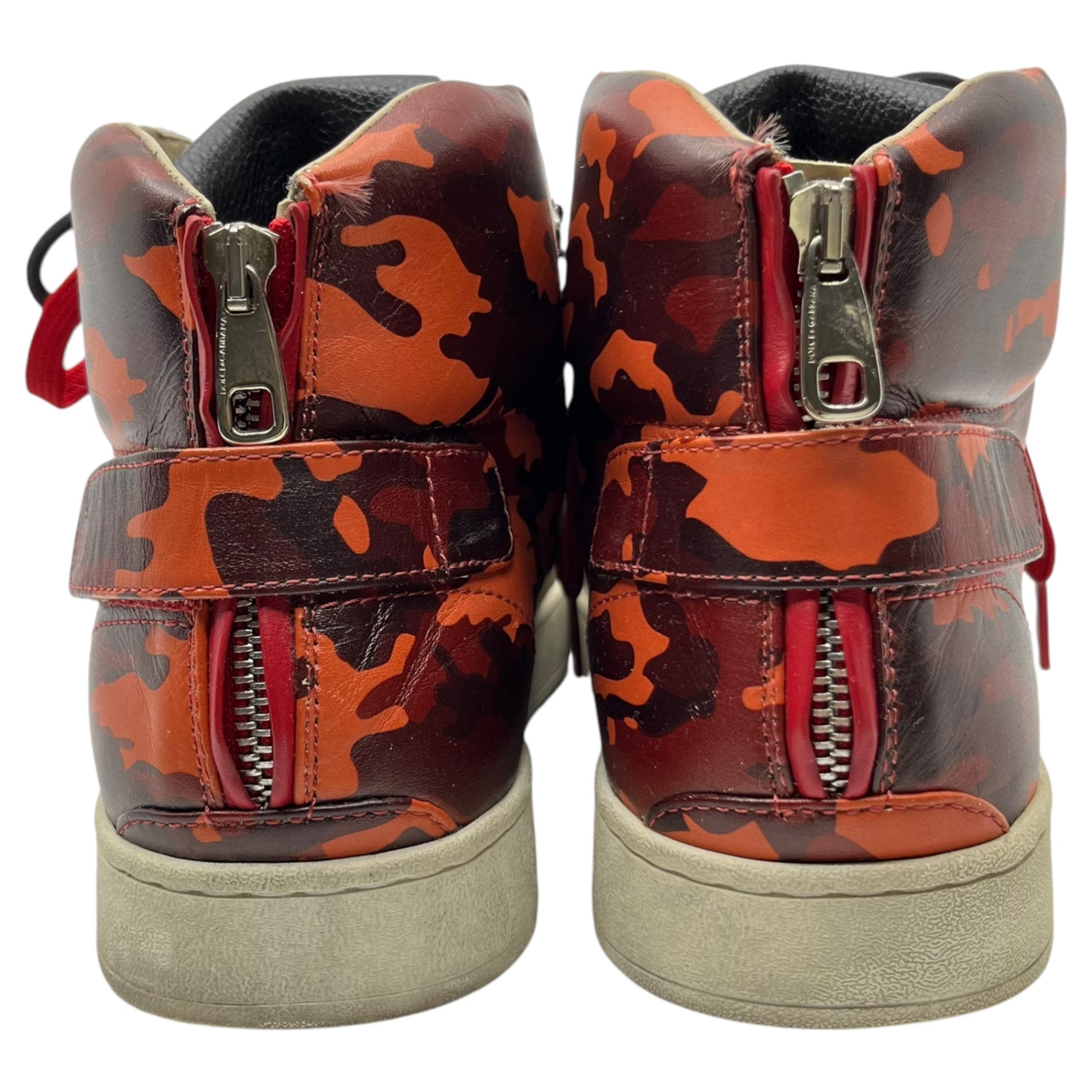 DOLCE&GABBANA(ドルチェ&ガッバーナドルガバ) Double lace camouflage high-cut sneakers ダブル シューレース カモフラ ハイカット スニーカー CS1247 8(26.5xm~27cm程度) レッド