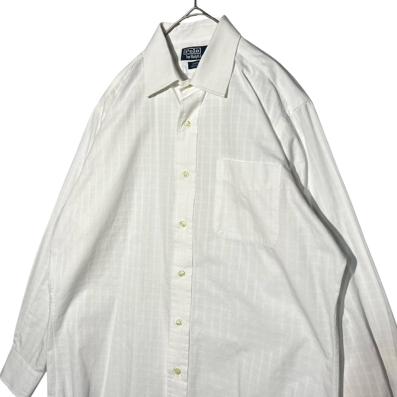 POLO RALPH LAUREN(ポロラルフローレン) 90's CURHAM checked oversized shirt チェック オーバーサイズ シャツ 15 1/2(L程度) ホワイト ポニー無し