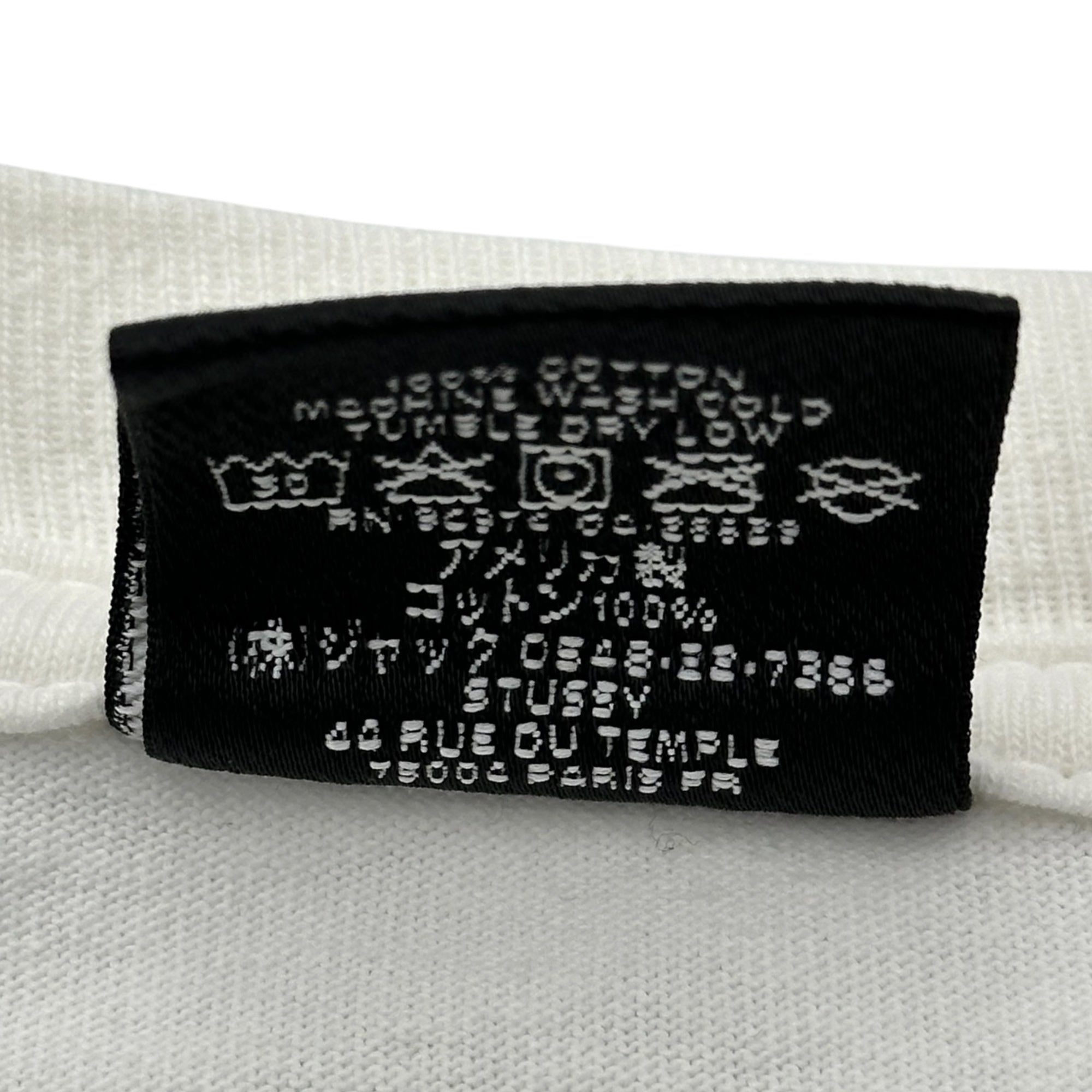 STUSSY(ステューシー) No.4 Pigment Dyed Tee ロゴ プリント Tシャツ L ホワイト USA製