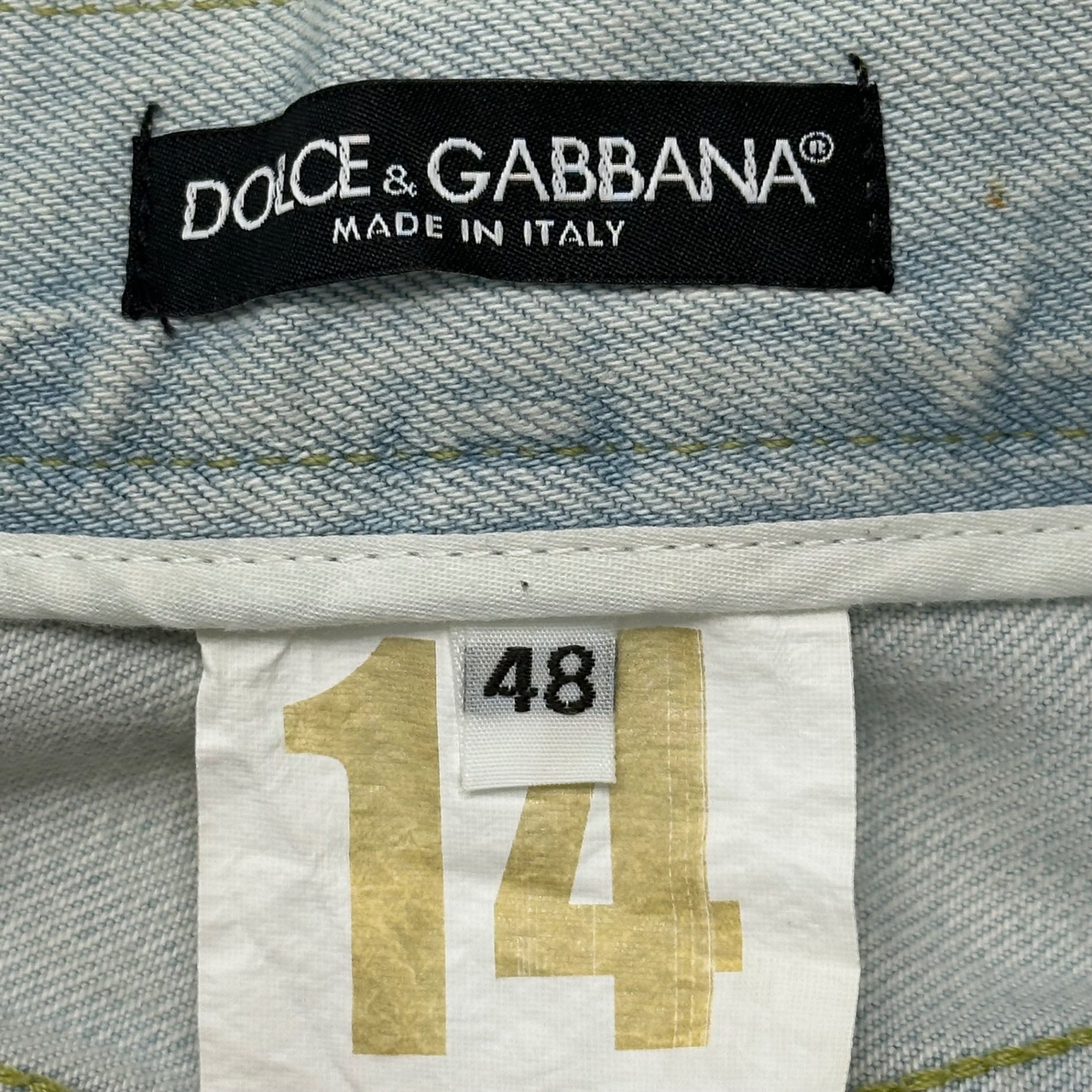 DOLCE&GABBANA(ドルチェ&ガッバーナドルガバ) Distressed Denim Pants ダメージ加工 デニム パンツ 48 ライトインディゴ