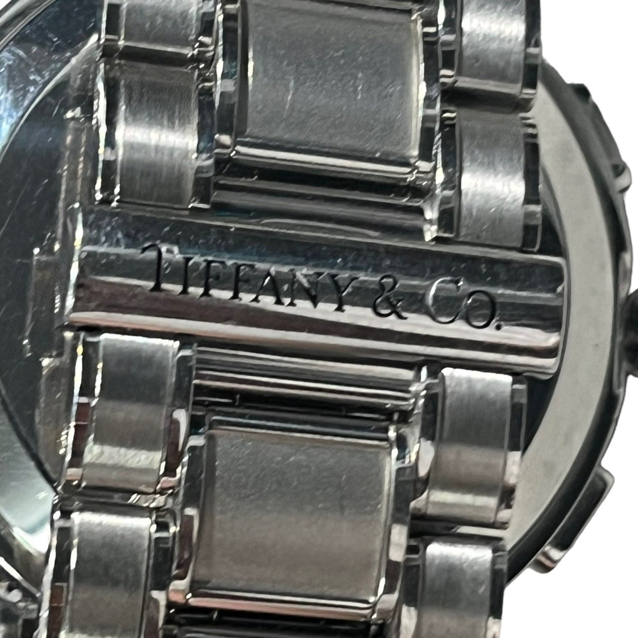 TIFFANY & CO.(ティファニー) ATLAS chronograph watch アトラス クロノグラフ 腕時計 シルバー ブラック ウォッチ 黒文字盤 ラウンド