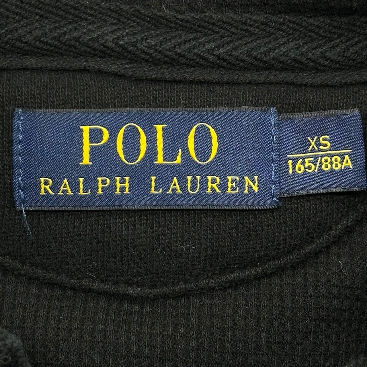 POLO RALPH LAUREN(ポロラルフローレン) Logo Embroidered Hooded Sweatshirt Vest ロゴ刺繡 フーデット スウェット ベスト 710620160002 XS ブラック サーマル裏地