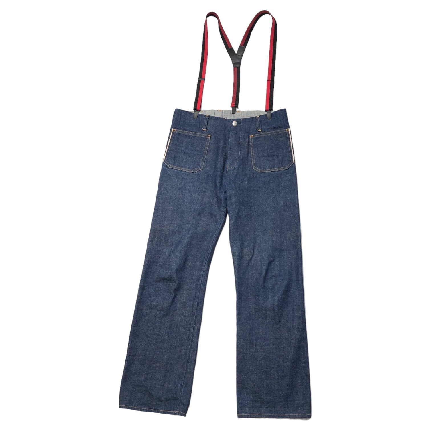 SUNSEA(サンシー) 18AW SUSPENDER TEKE TEKE DENIM PANTS サスペンダー テケテケ デニムパンツ 18A51 3(L) インディゴ