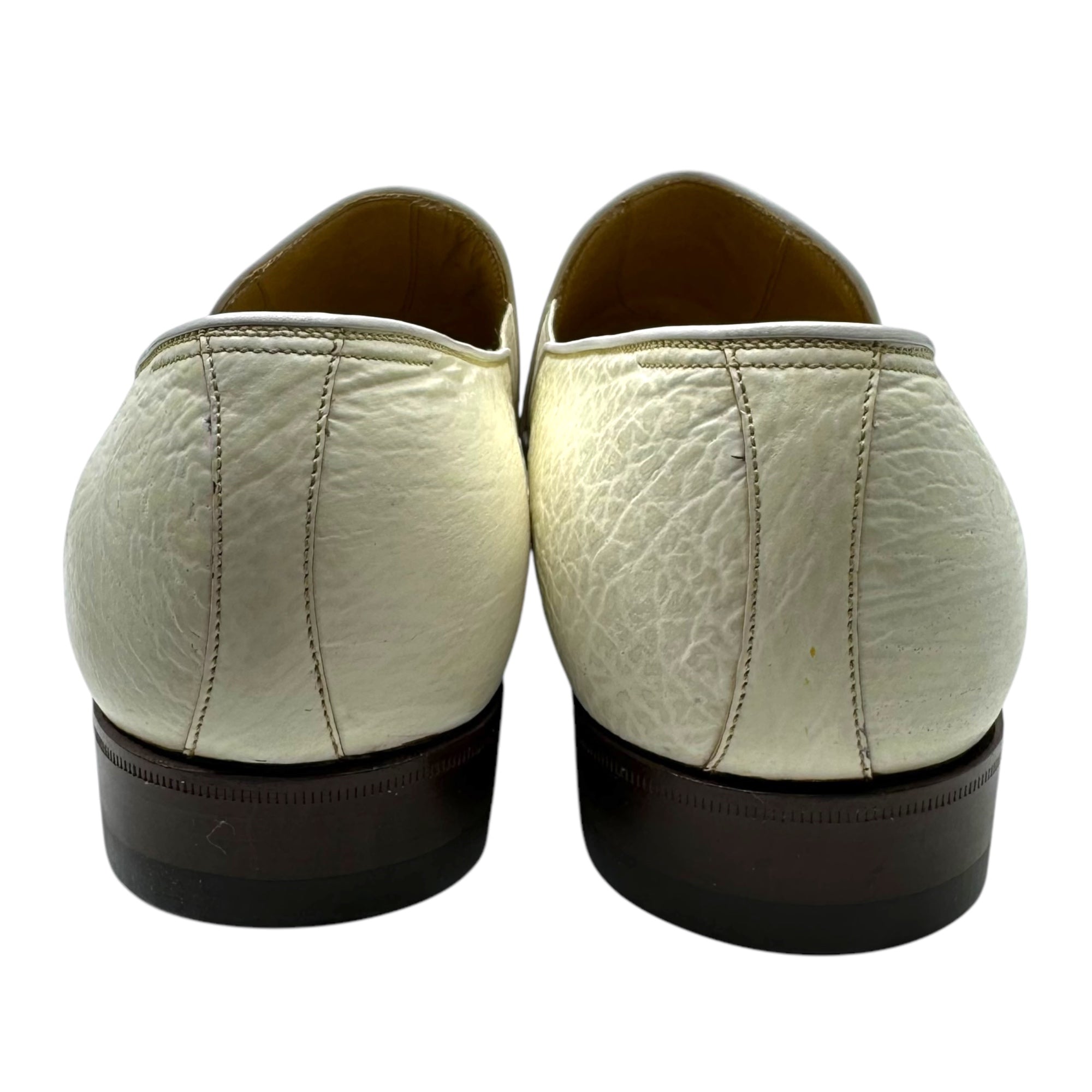 AUBERCY(オーベルシー) Shark Skin Vamp Leather Shoes シャーク スキン バンプ レザー シューズ 8(28cm程度) ホワイト 鮫皮 箱付