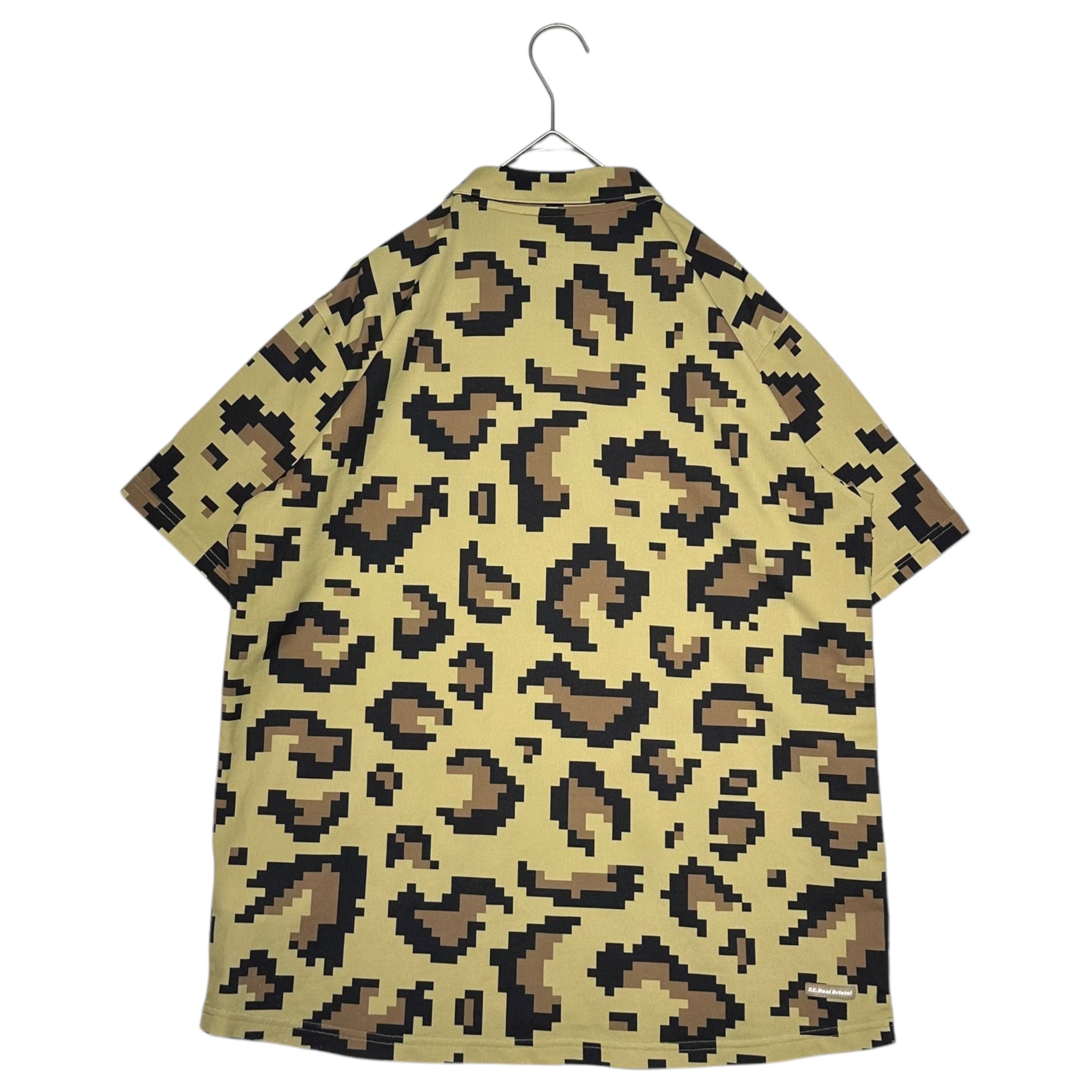 F.C.Real Bristol FCRB(エフシーレアルブリストル) 23SS WHOLE PATTERN S/S POLO レオパード デジ カモ 半袖 ポロ シャツ FCRB-230036 M カーキ×ブラック