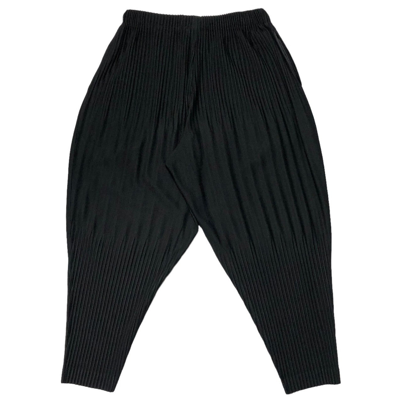 HOMME PLISSE ISSEY MIYAKE(オムプリッセイッセイミヤケ) Erased pleated tapered cropped pants 消しプリーツテーパードクロップドパンツ HP91JF103 1(S程度) ブラック 完売品