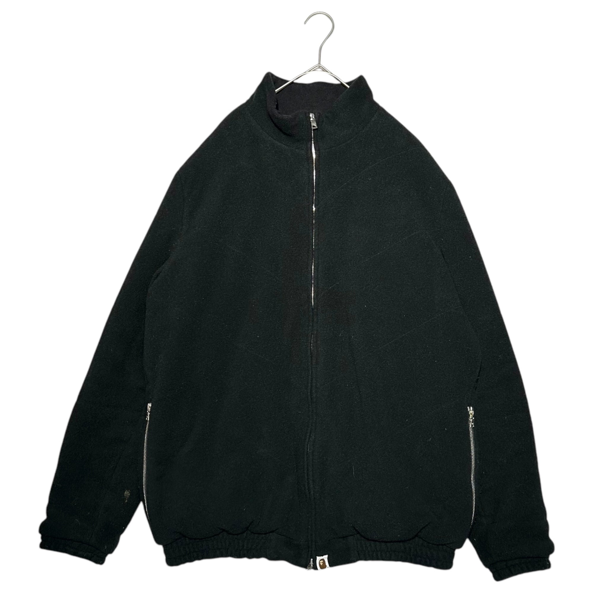 BAPE BY A BATHING APE(ベイプ バイ アベイシングエイプ) Zip-up fleece jacket with inner camouflage pattern 内カモフラ柄 ジップアップ フリース ジャケット L ブラック×グレー