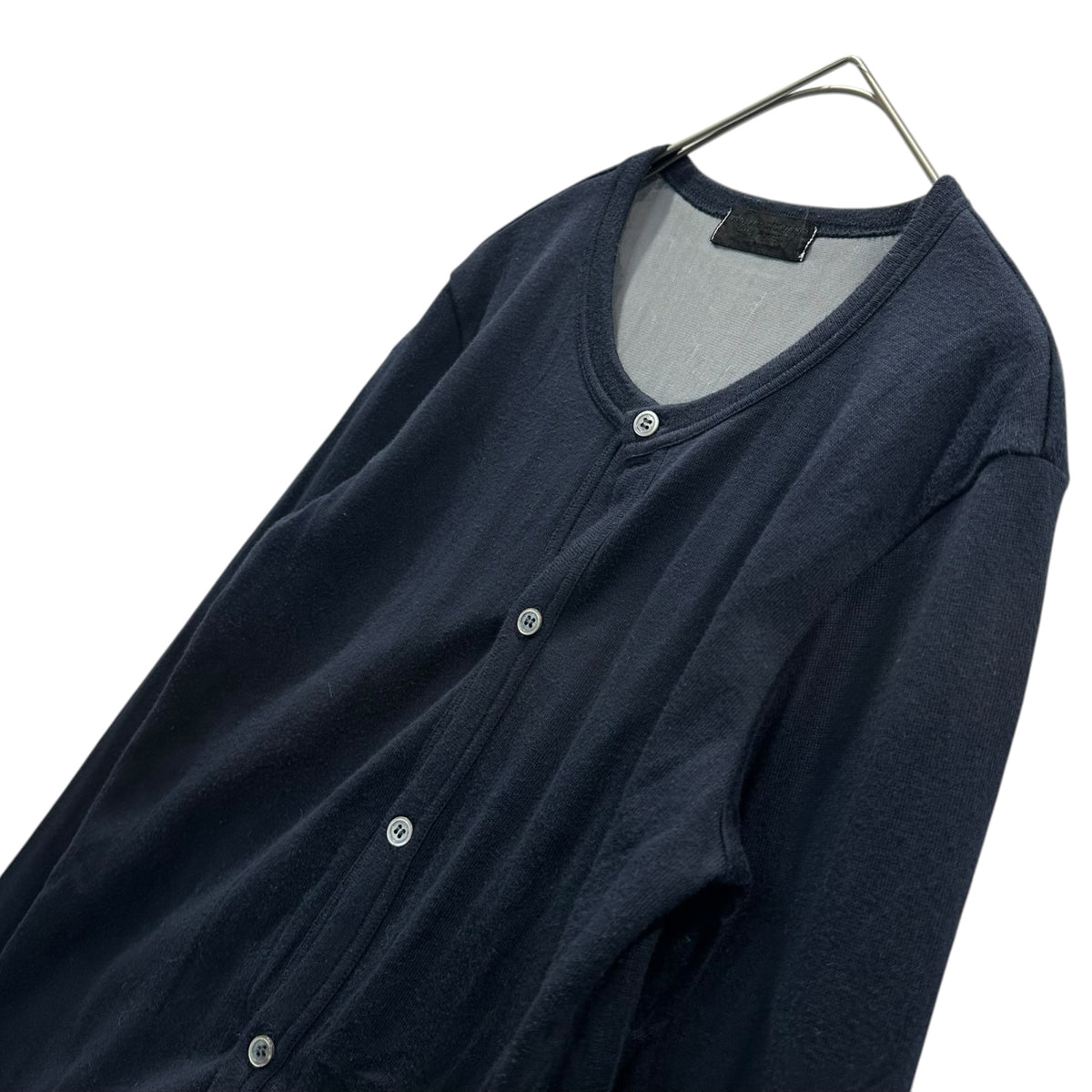 robe de chambre COMME des GARCONS(ローブドシャンブルコムデギャルソン) 1990's Sheer-Lined Basic Cardigan 裏地シアー ベーシックカーディガン RT-100460 FREE ネイビー AD1996