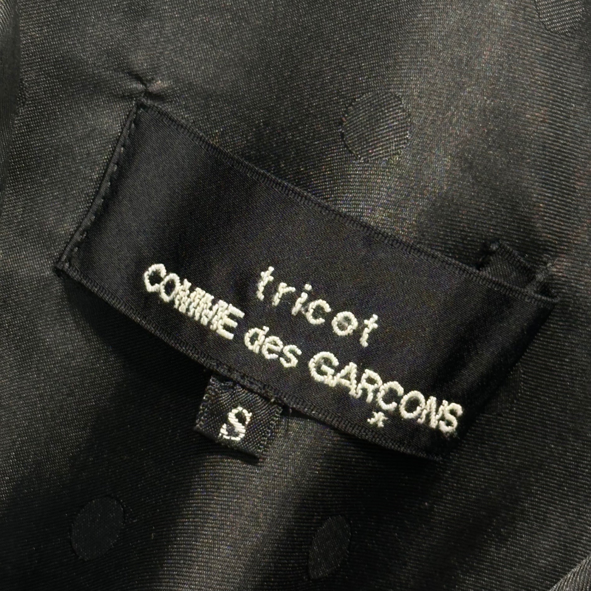 tricot COMME des GARCONS(トリココムデギャルソン) 18AW Neck Gather Embroidery Design Dot Dress ネックギャザー 刺繍 デザイン ドット ワンピース TB-O009 S ブラック AD2018