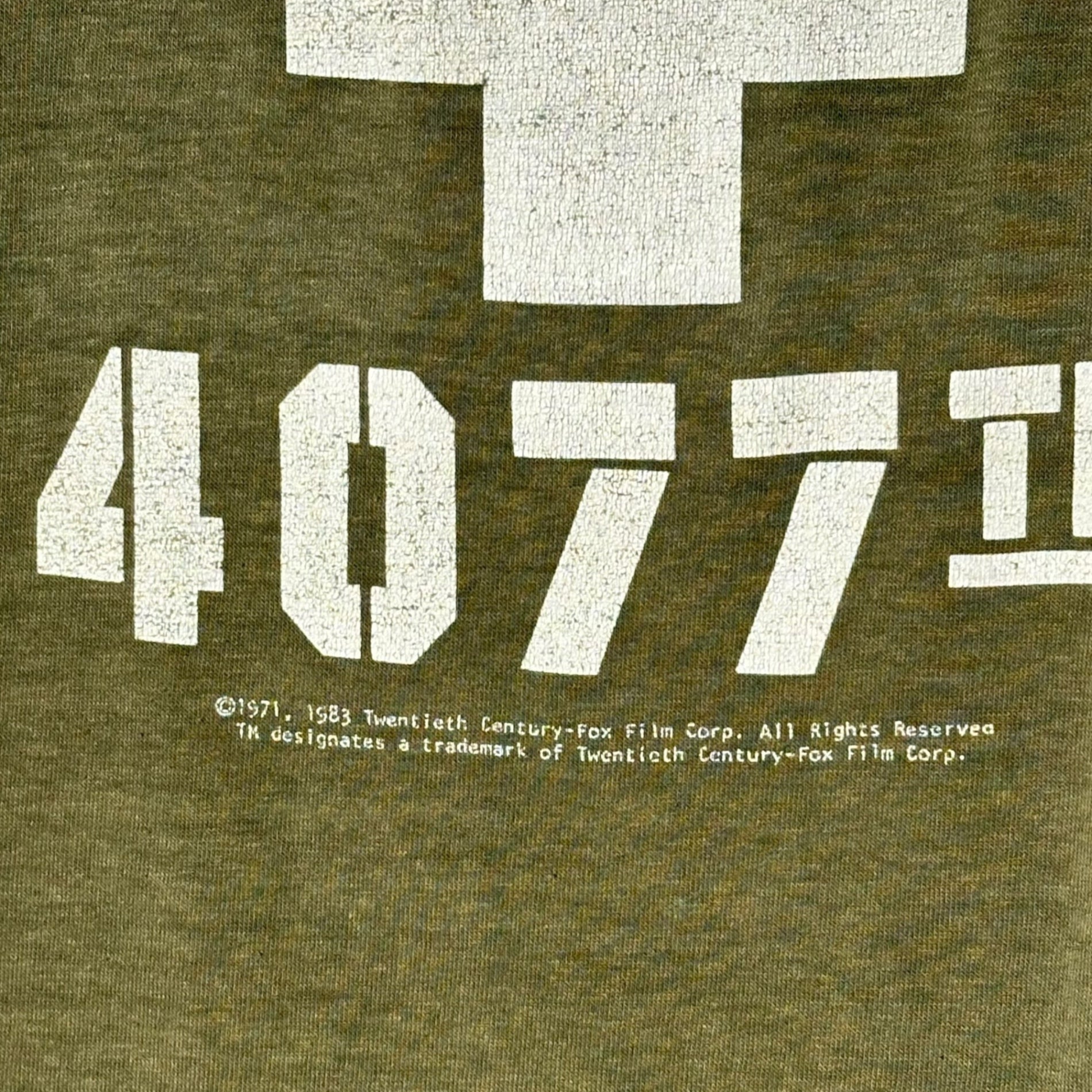 VINTAGE(ヴィンテージ) © 1971 ~ 1983 ”M☆A☆S☆H” 4077TH Vintage Movie T-shirts マッシュ ヴィンテージ 映画 Tシャツ M オリーブ 80年代 80's SIGNALボディ 20TH CENTURY FOX