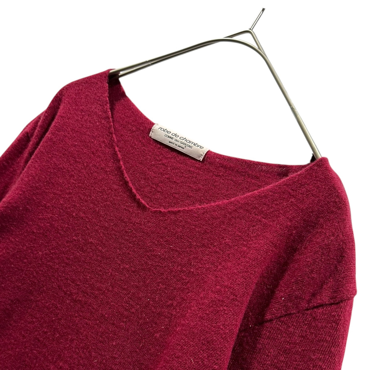 robe de chambre COMME des GARCONS(ローブドシャンブルコムデギャルソン) 1999AW Garment-Dyed V-neck Wool Sweater 製品染め Vネック ウール ニット RT-040390 表記無(M程度) レッド AD1999