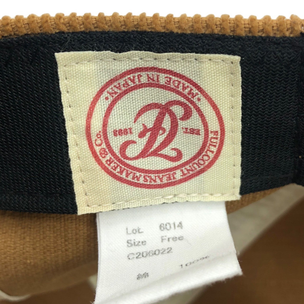 FULL COUNT(フルカウント) 6PANEL CORDS BASEBALL CAP F PATCH 6パネル コーデュロイ キャップ 6014 FREE ベージュ
