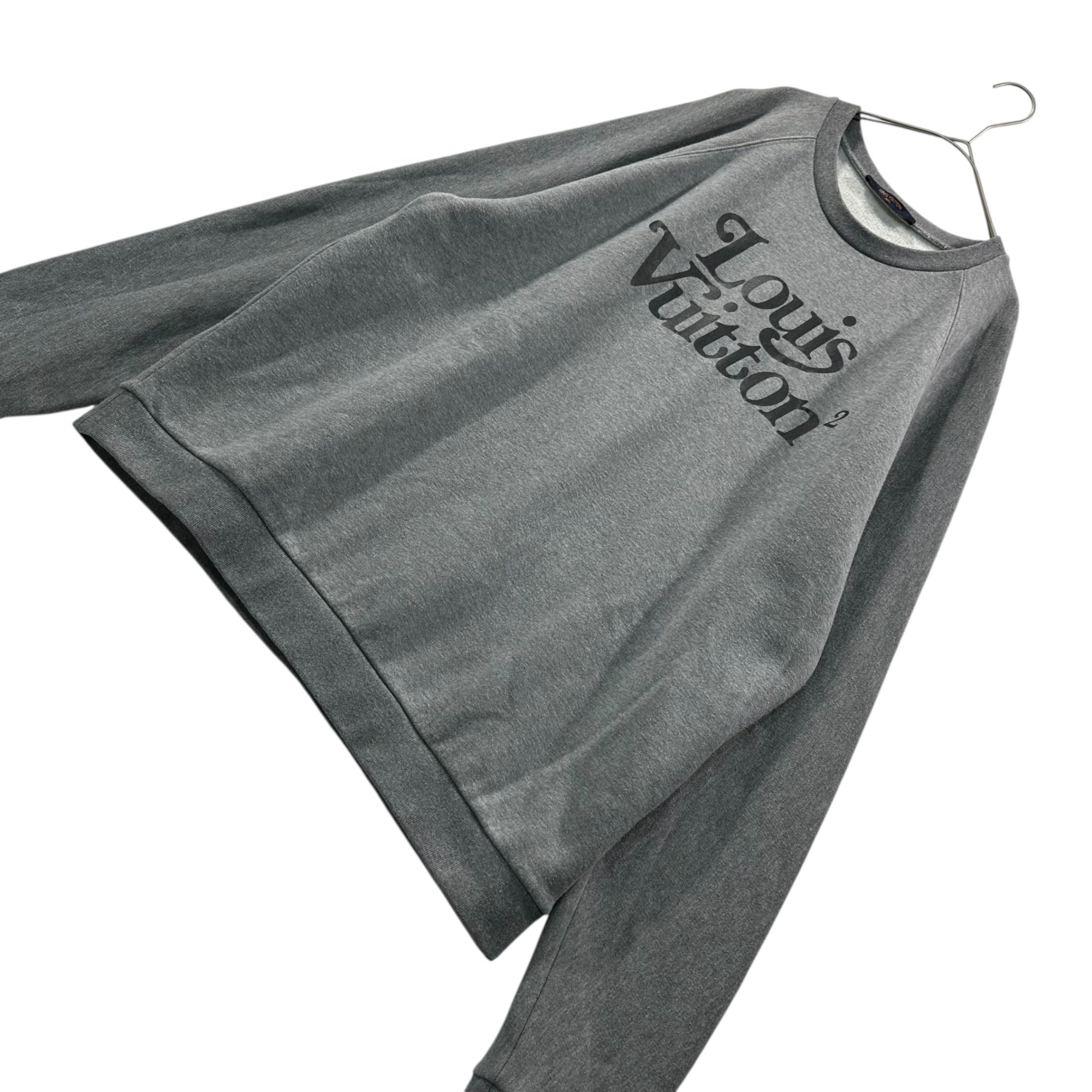 LOUIS VUITTON × NIGO(ルイヴィトン × ニゴー) 20AW Printed Crew Neck Sweatshirt プリント クルーネック スウェット VCCM09 XL グレー×ブラック コラボアイテム
