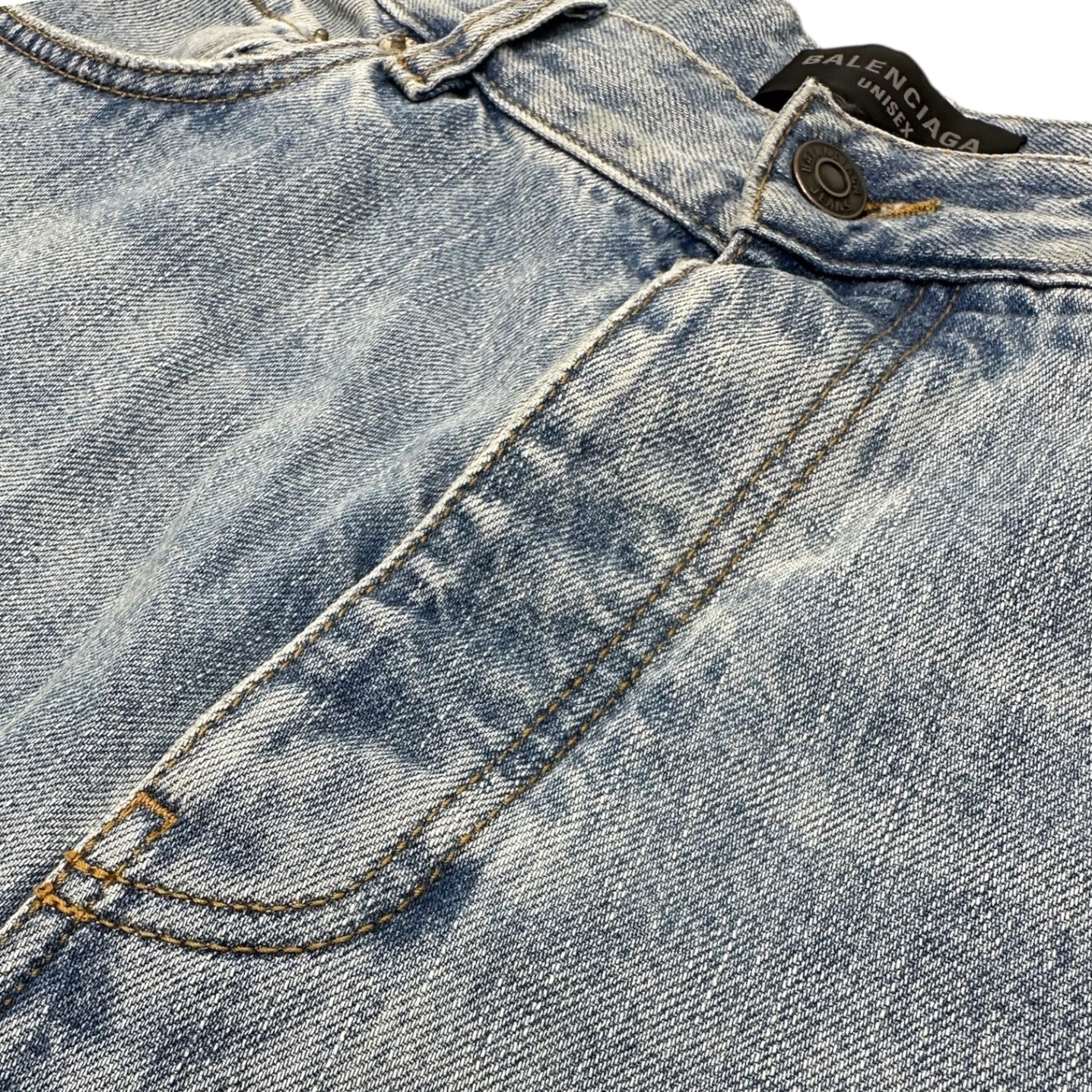 BALENCIAGA(バレンシアガ) 24SS Baggy Pants ウォッシュ加工 バギー デニム パンツ 745213 XS ライトインディゴ ワイド