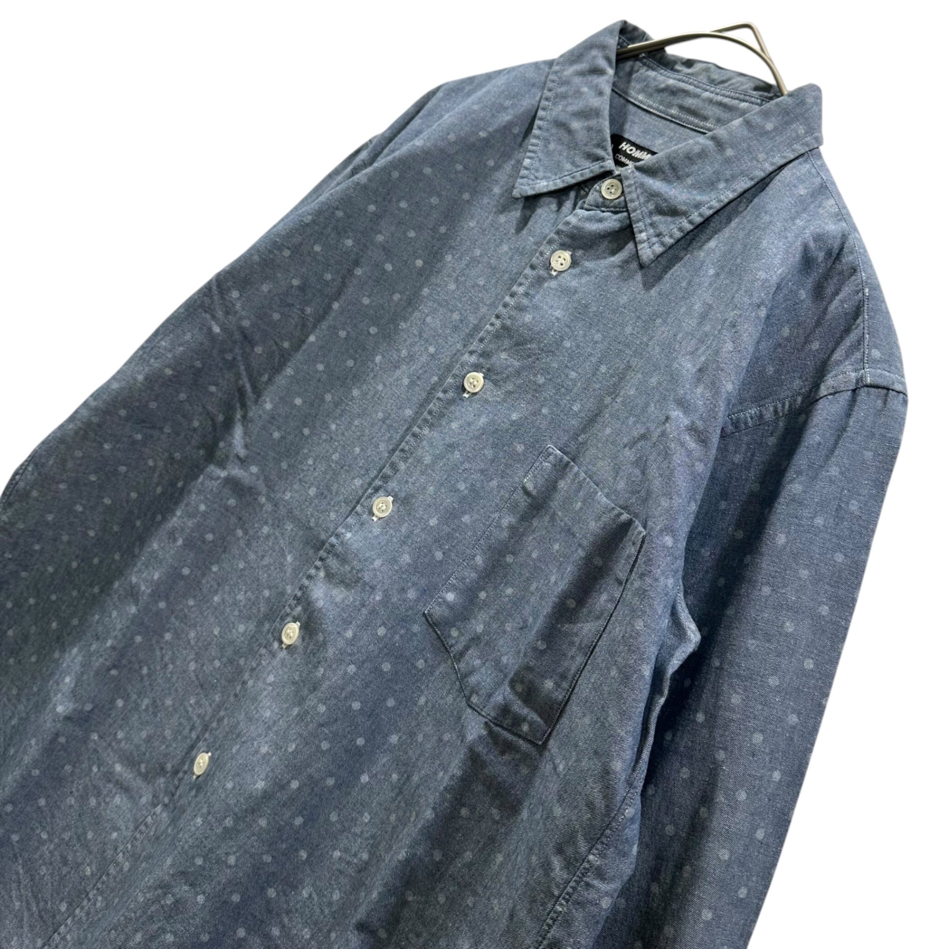 COMME des GARCONS HOMME DEUX(コムデギャルソンオムドゥ) Polka Dot Chambray Shirt ドット柄 シャンブレー シャツ XS ライトインディゴ