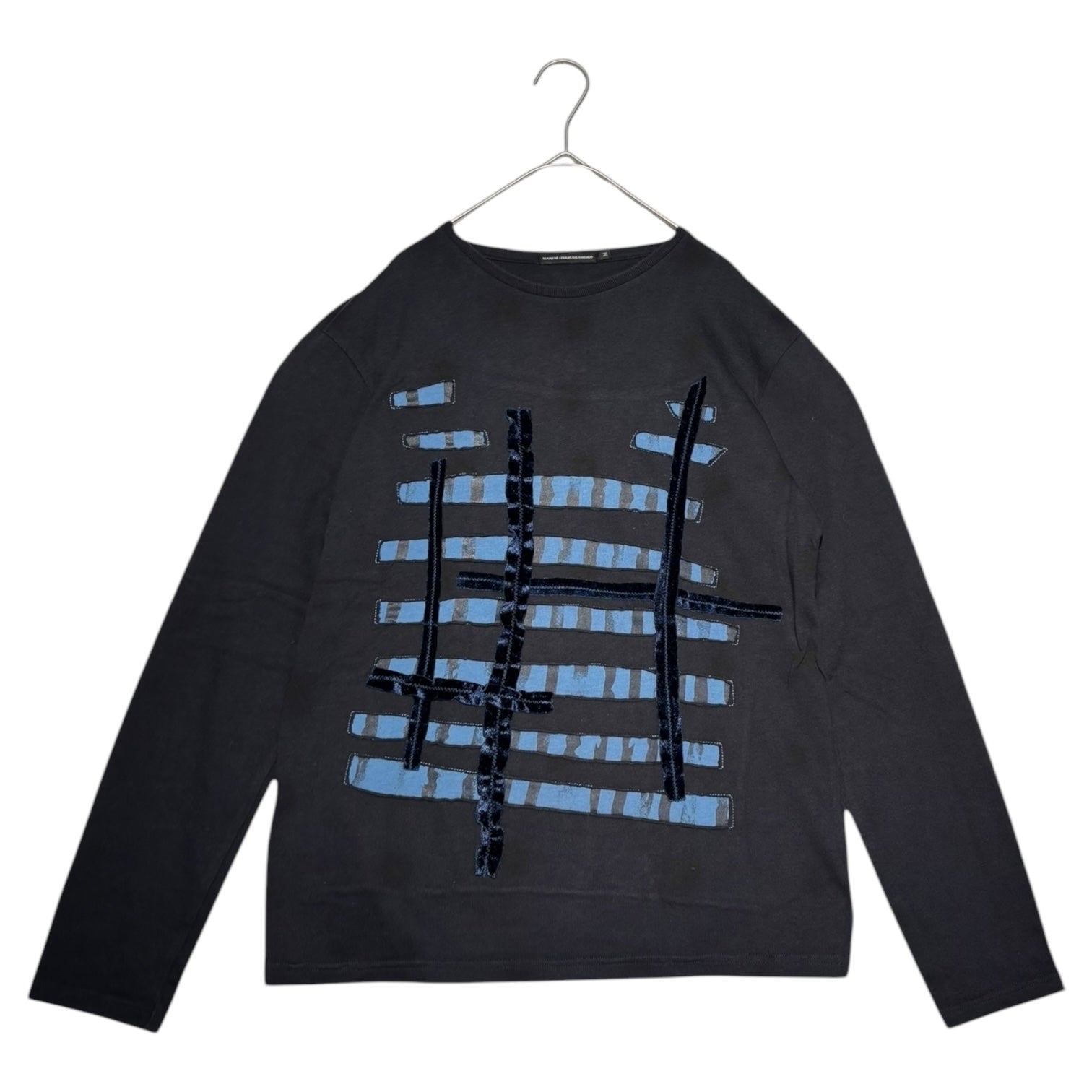 MARITHE FRANCOIS GIRBAUD(マリテフランソワジルボー) 00's Gimmick Striped L/S Tee ギミック ボーダー 長袖 カットソー M7-6269 M ネイビー Y2K Tシャツ