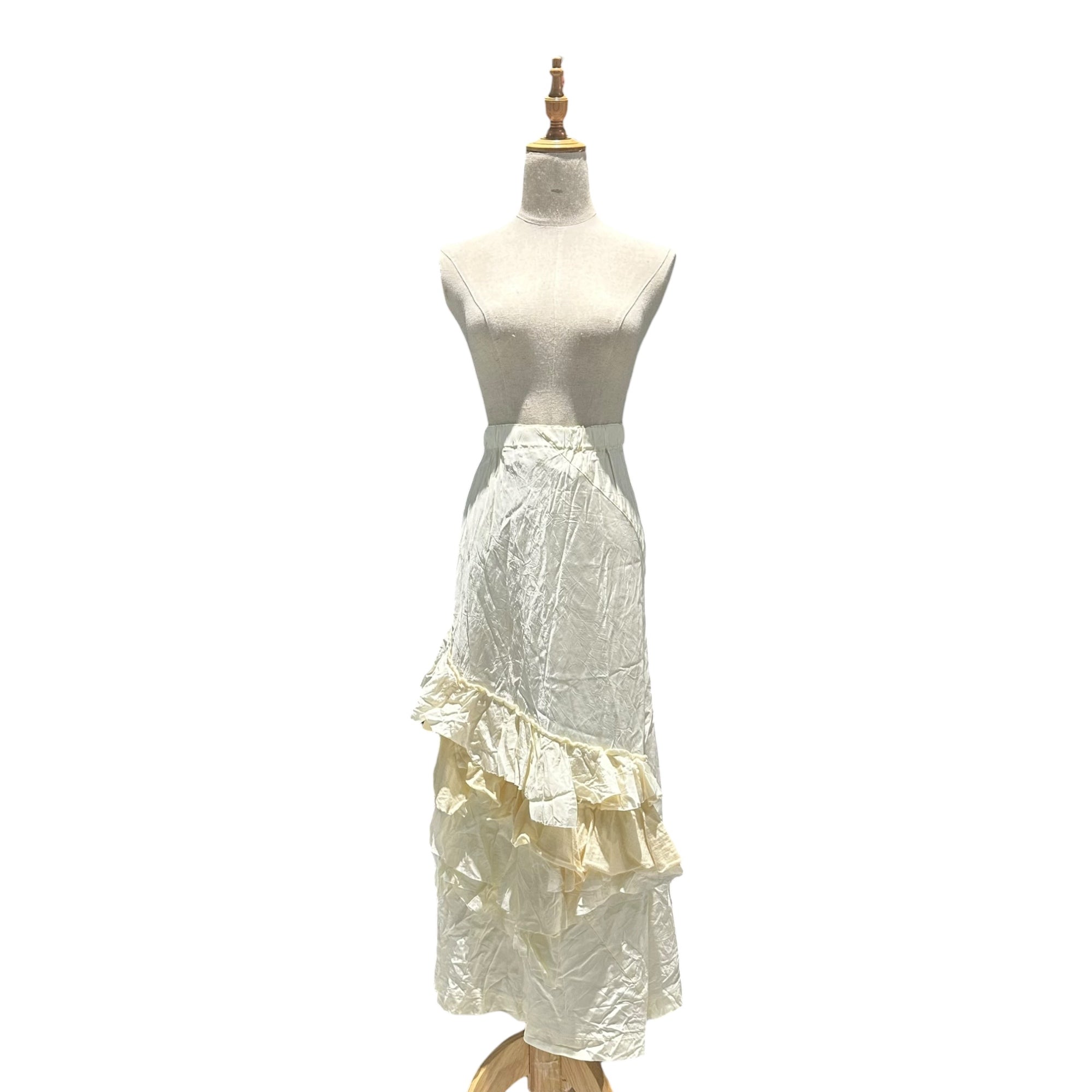 robe de chambre COMME des GARCONS(ローブドシャンブルコムデギャルソン) 2000AW Frilled Acetate Easy Long Skirt フリル アセテート イージー ロング スカート RS-040080 FREE アイボリー AD2000 00s アーカイブ