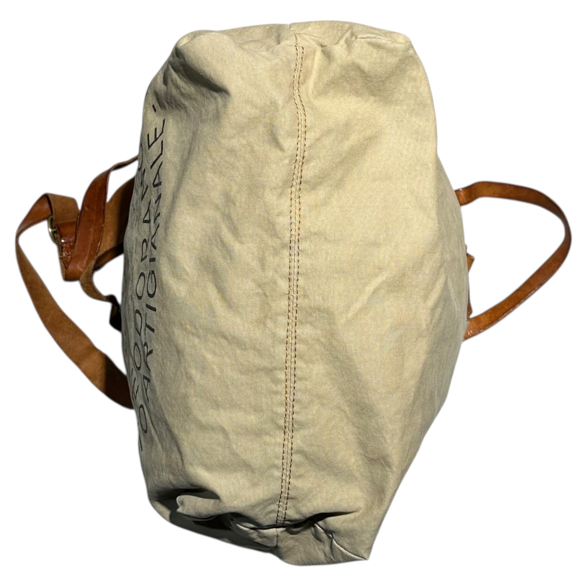 CAMPOMAGGI(カンポマッジ) 2WAYキャンバスショルダーバッグ ベージュ×ブラウン