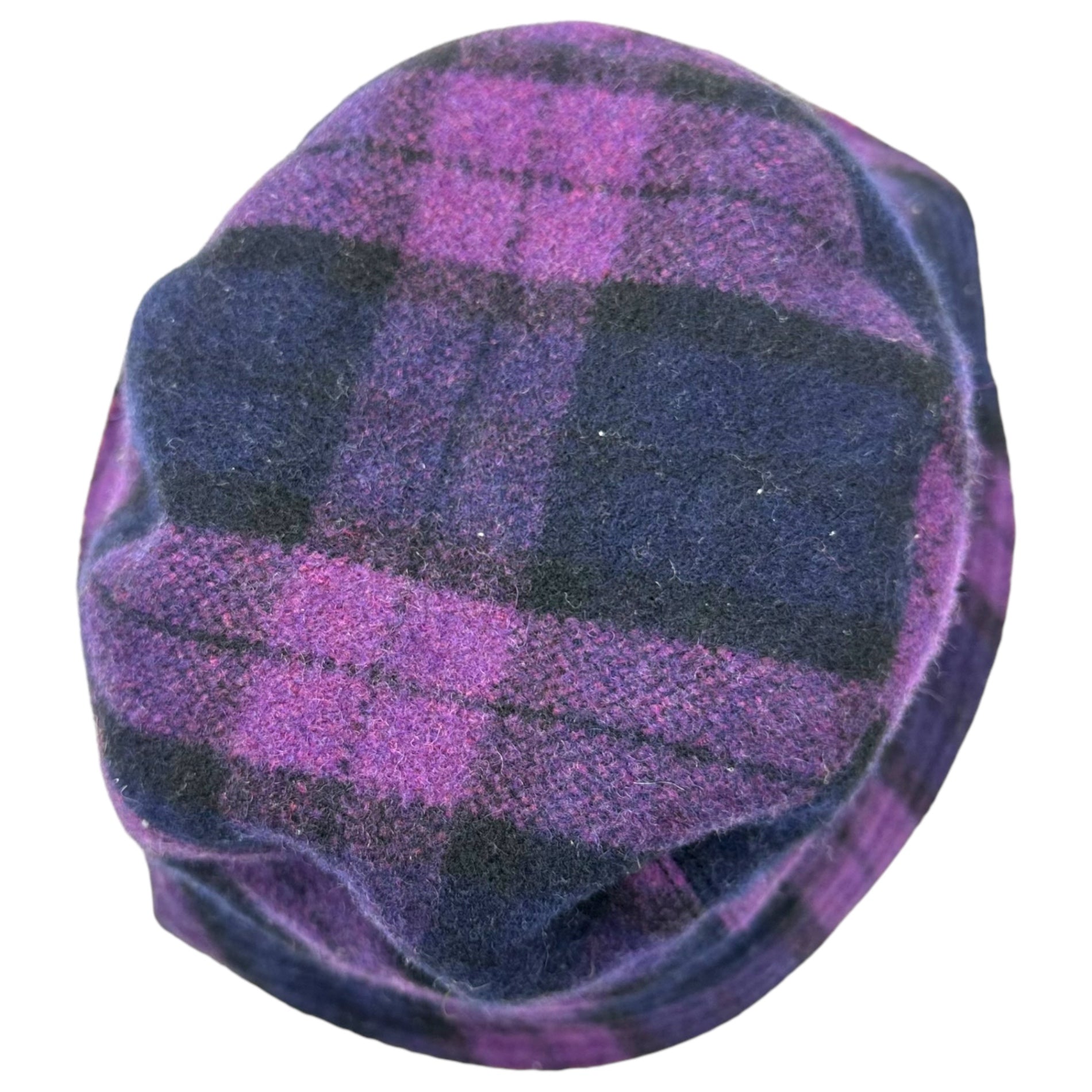 Vivienne Westwood(ヴィヴィアンウエストウッド) Orb Button Decorative Check Felt Hat オーブボタン 装飾 チェック フェルト ハット パープル×ブラック