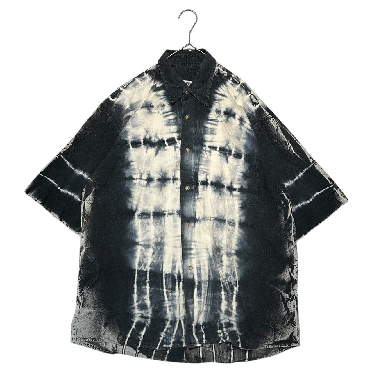 MOSCHINO(モスキーノ) 90's Tie dye S/S shirt タイダイ染め 半袖 シャツ L程度 ホワイト×ブラック
