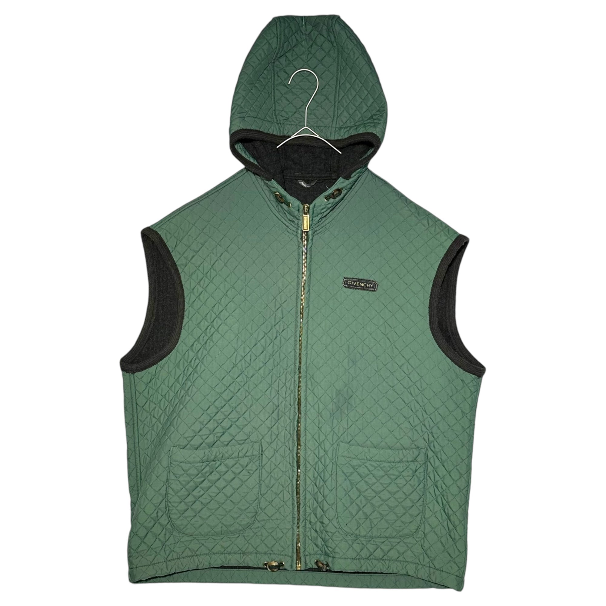GIVENCHY(ジバンシィ) 90's Vintage hooded quilted vest ヴィンテージ フーデット キルティング ベスト LOT-BJ004 46 グリーン