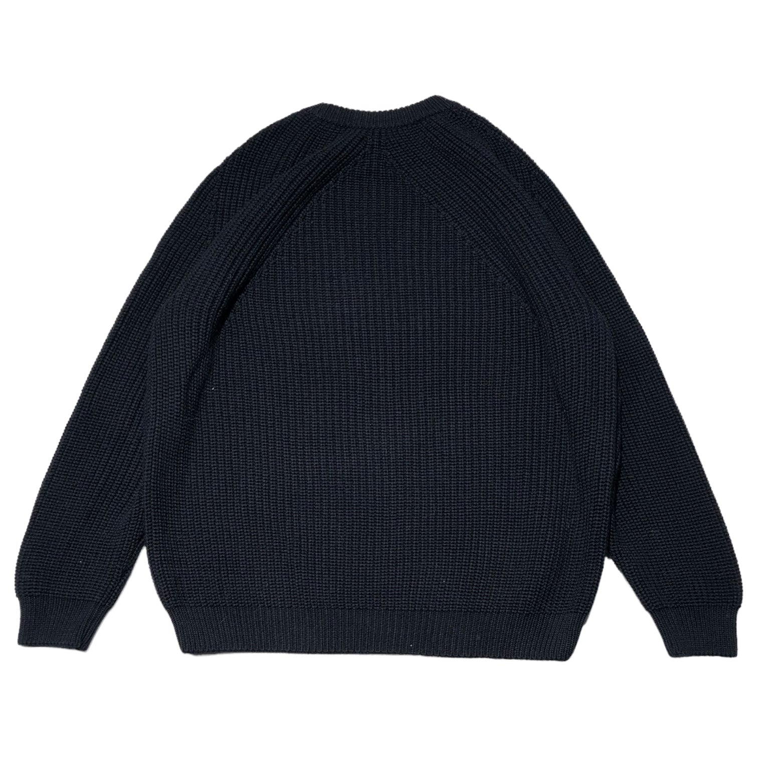 BATONER(バトナー) 21AW SIGNATURE CREW NECK ウール 5ゲージ シグニチャー 畦編み クルーネック ニット BN-21FM-023 4(XL程度) ネイビー