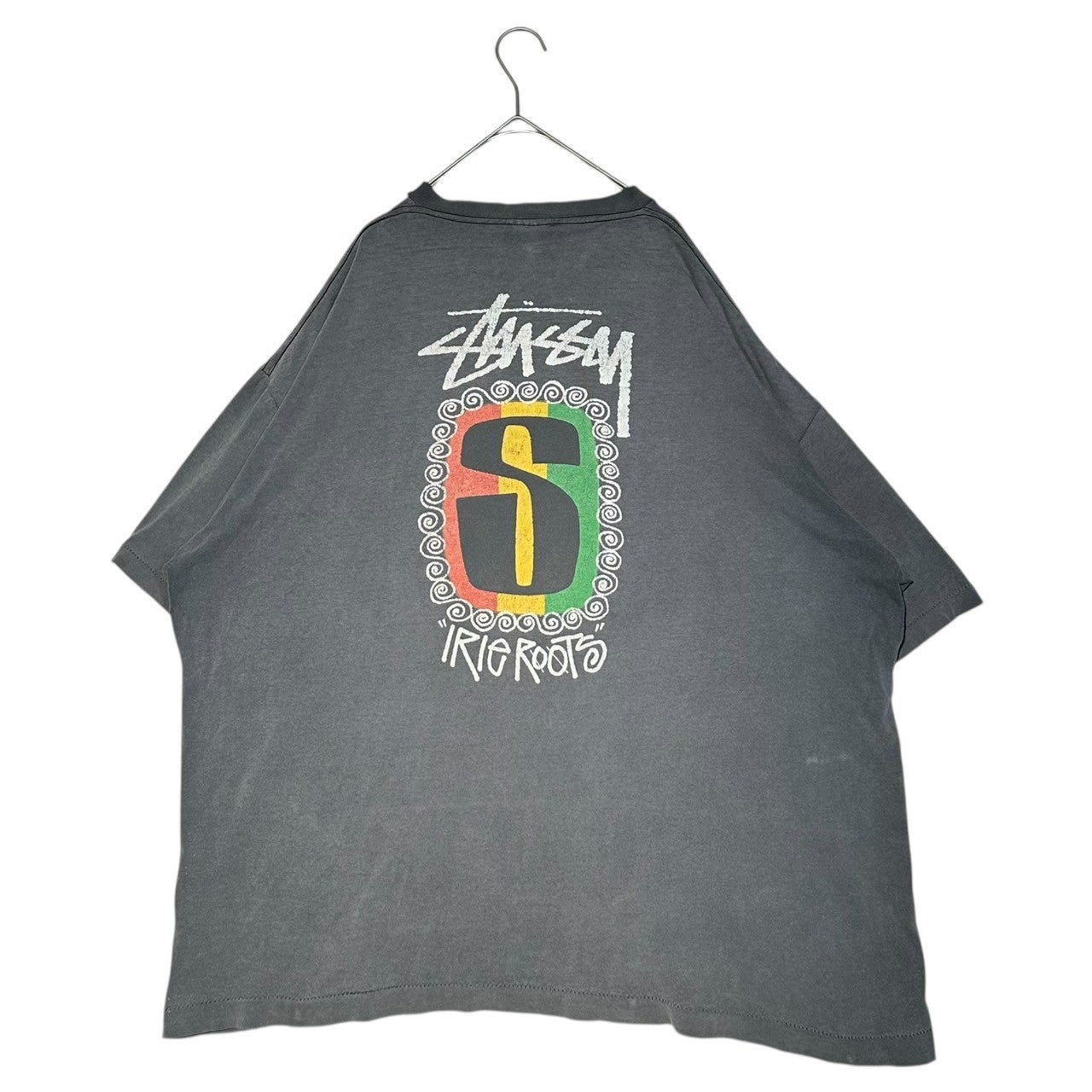 STUSSY(ステューシー) 80’s "IRIEROOTS" Rasta Big Logo Print Tee ラスタ ビッグ ロゴ Tシャツ XXL XXL ブラック(フェード) 80年代~ USA ヴィンテージ オールド OLD