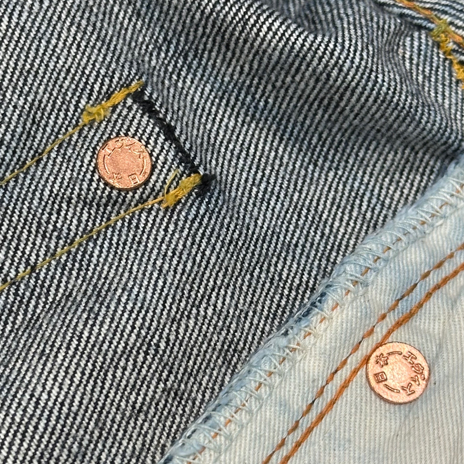 EVISU×AVIREX(エヴィス×アヴィレックス) AVIREX SPECIAL LOT 2001 30周年 限定コラボ カモメ ペイント セルビッチ デニム パンツ Lot 2001 34×32 インディゴ エビス ジーンズ