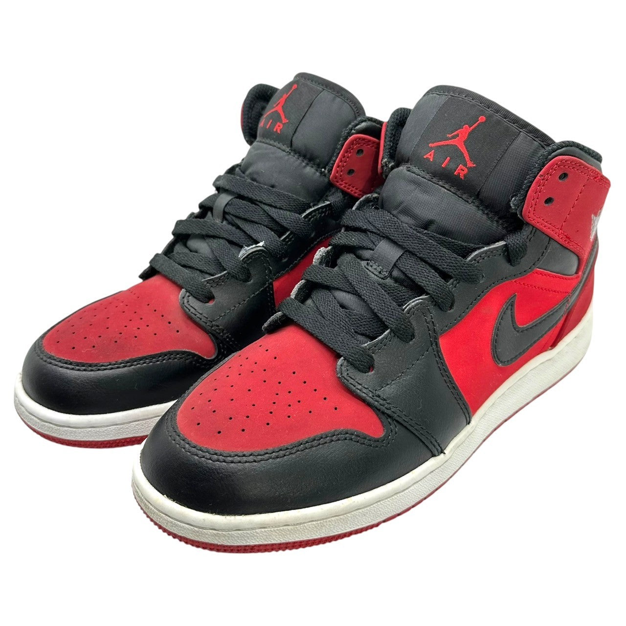 NIKE(ナイキ) AIR JORDAN 1 MID GYM RED BLACK (GS) エアジョーダン1 ミッド "ジム レッド ブラック” 554725-610 24cm ブラック×レッド ハイカット スニーカー