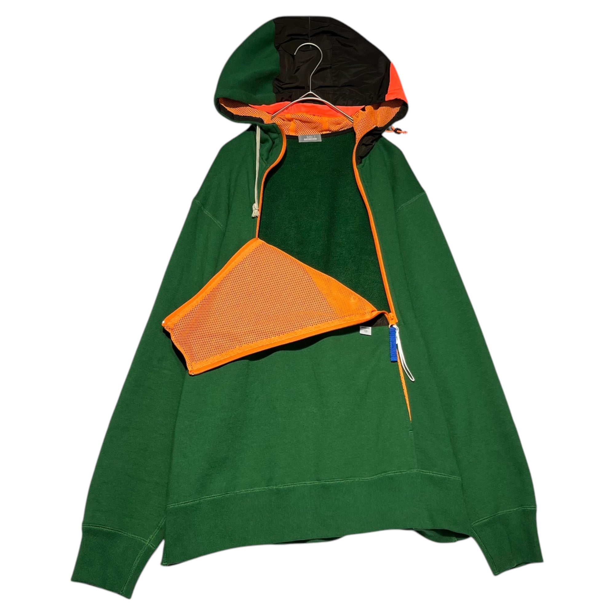 kolor BEACON(カラービーコン) 23SS switching hoodie 切替 フーディ パーカー 23SBM-T02231 1(S) グリーン