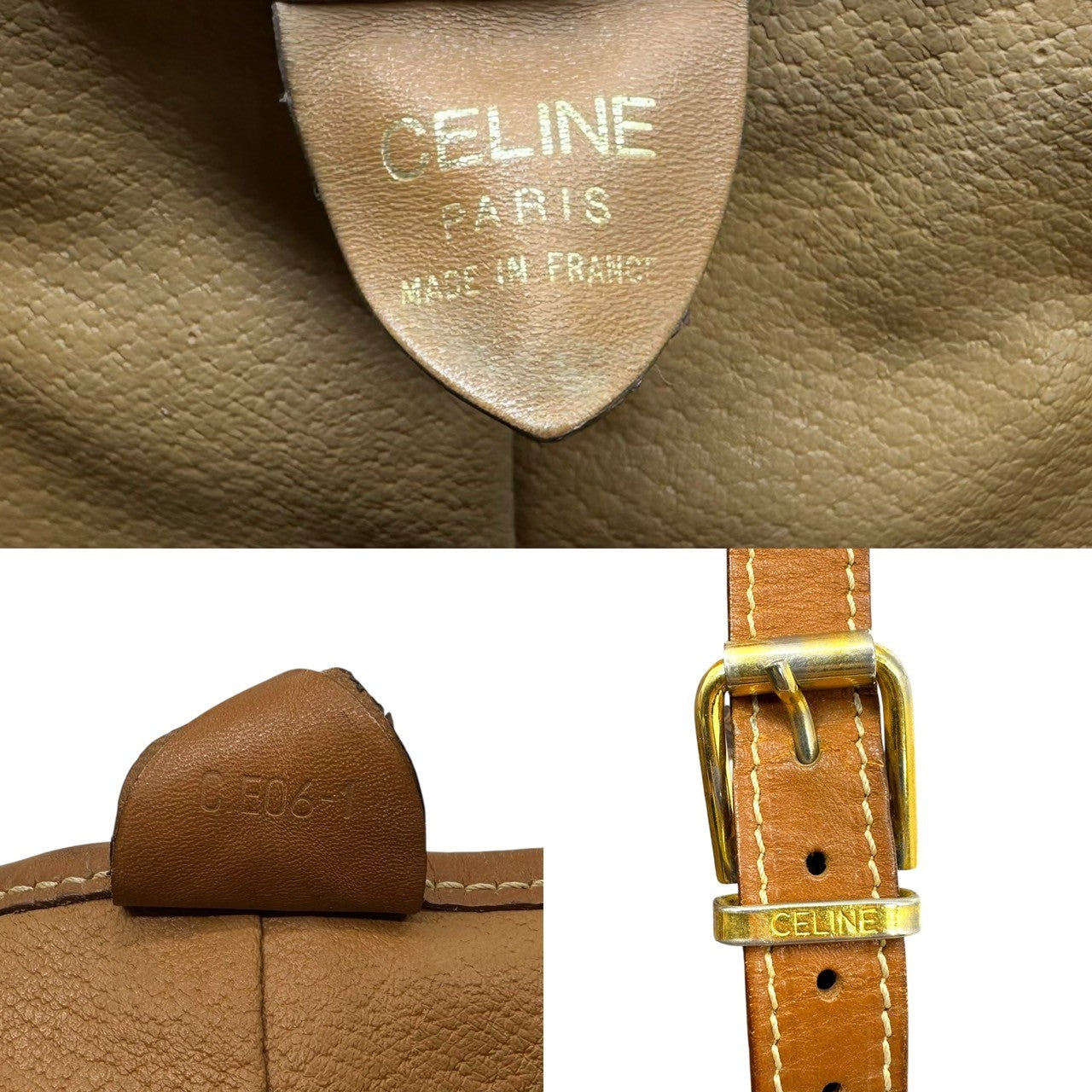 CELINE(セリーヌ) Macadam Pattern Mini Backpack マカダム柄 ミニ リュック CE06-1 ブラウン×ゴールド レザー PVC