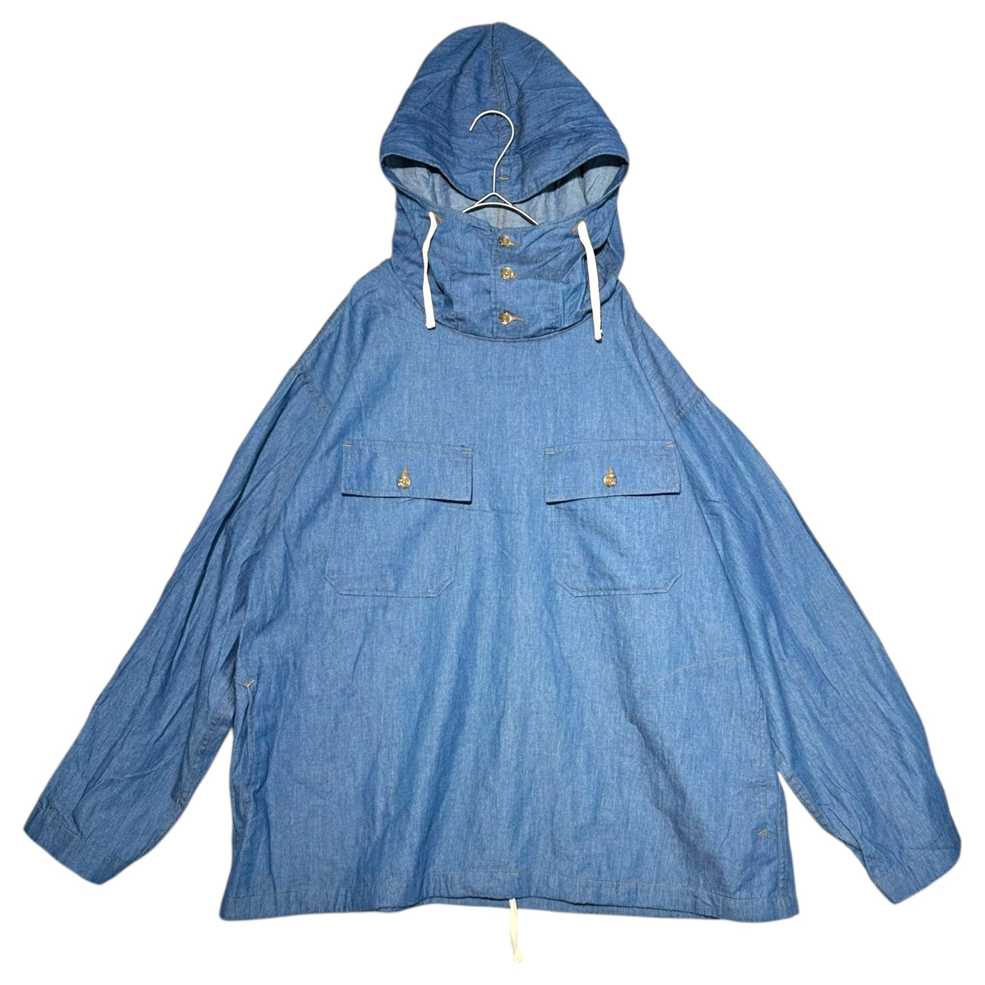 Engineered Garments(エンジニアードガーメンツ) 21AW CAGOULE SHIRT - DENIM カグール シャツ デニム S ブルー アノラック パーカー プルオーバー シャンブレー