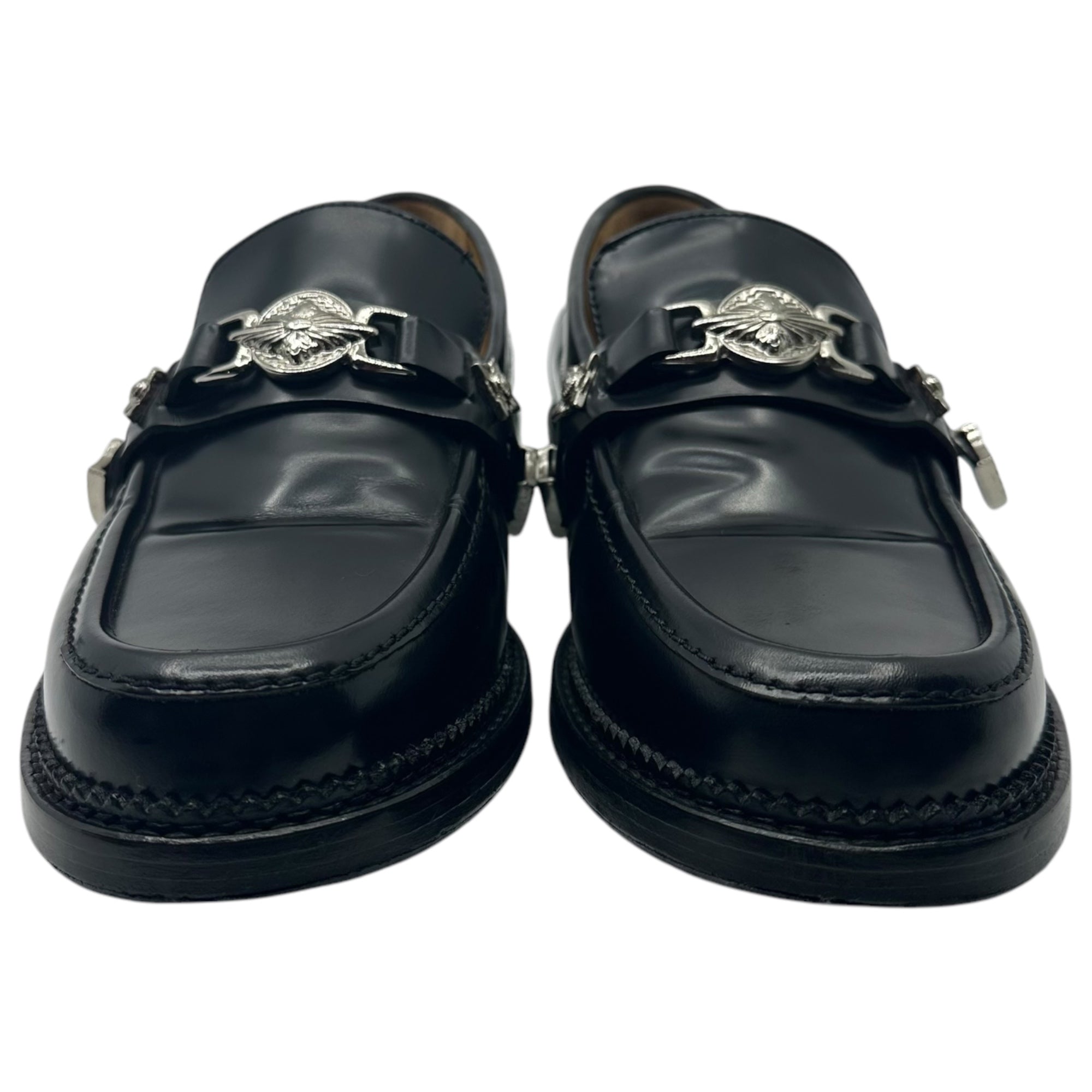 TOGA VIRILIS(トーガビリリース) METAL LOAFER(MEN) メタル ローファー 革靴 メタルスタッズ ホースビット調 AJ826 42(27.0cm) ブラック×シルバー( Black Polido) 参考定価70,400円(税込)