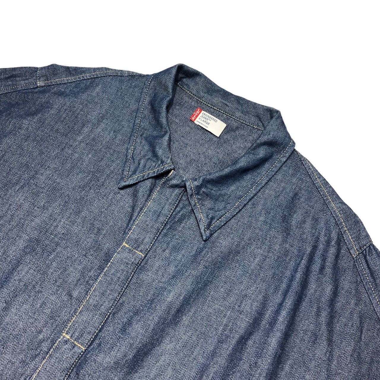 Levi's Engineered Jeans(リーバイスエンジニアドジーンズ) 00's Pullover S/S denim shirt プルオーバー 半袖 デニム シャツ 60101-0535 XL インディゴ 2000年