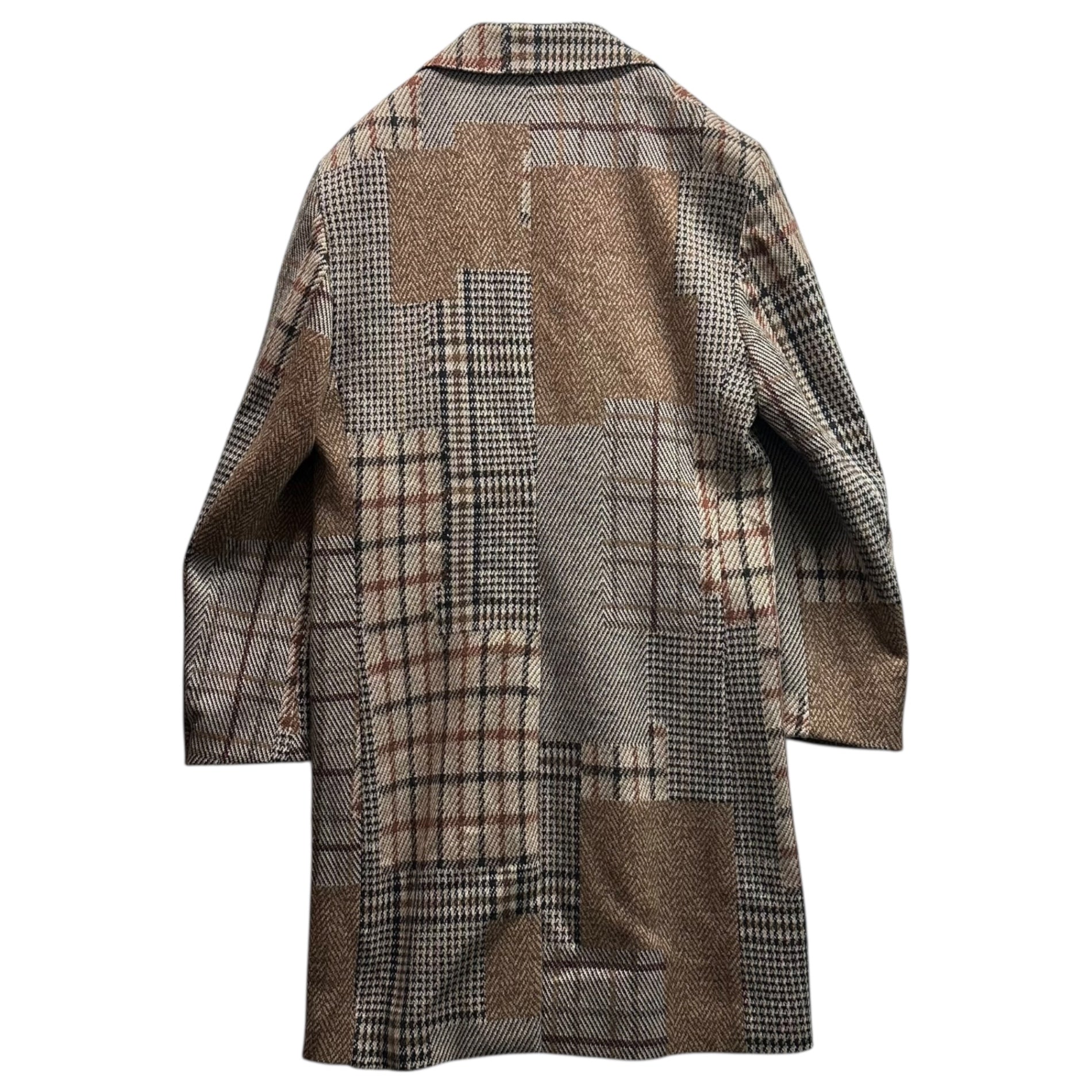 ETRO(エトロ) Random Check Inner Scarf All-Over Pattern Chester Wool Coat ランダムチェック 内スカーフ総柄 チェスター ウール コート 202-1185A-0193 50(XL程度) ブラウン