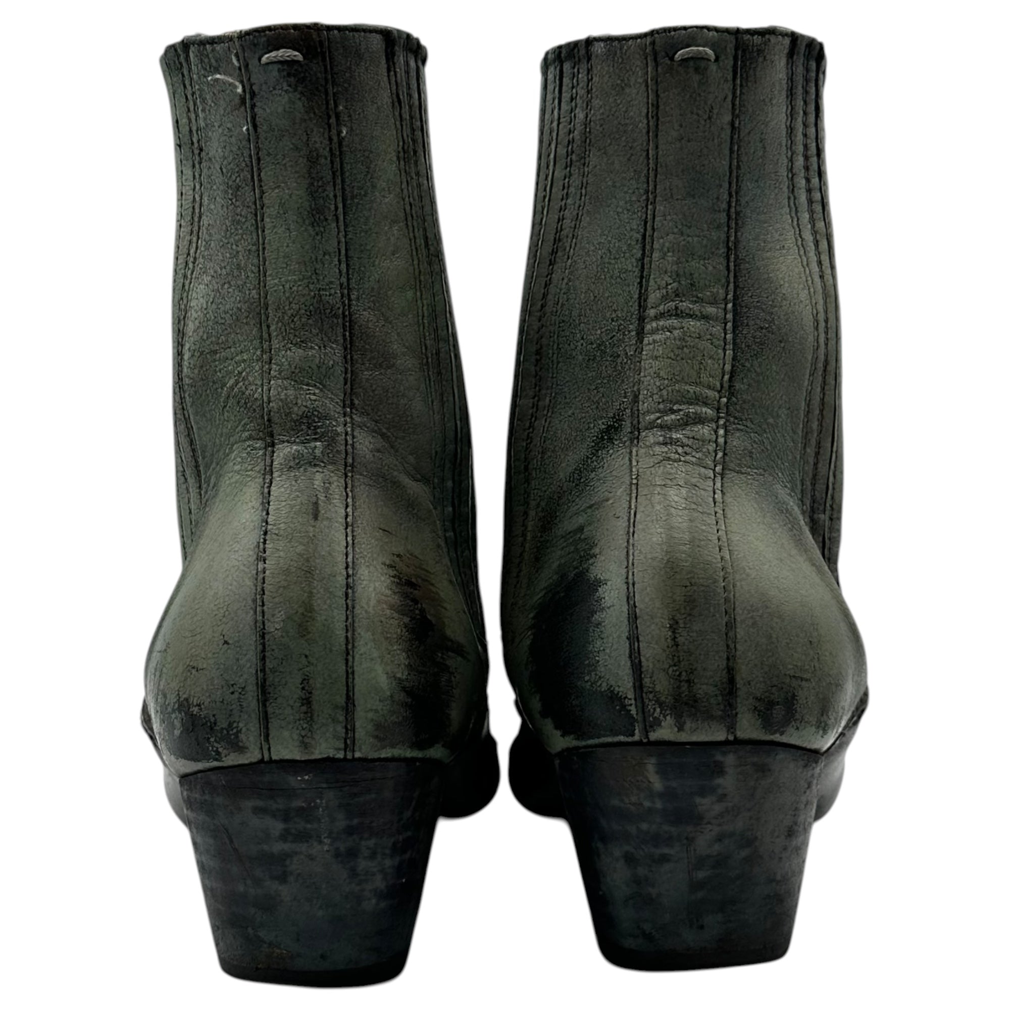 Maison Martin Margiela(メゾン マルタンマルジェラ) 15FW 70’s Replica Western Boots 70年代 レプリカ ウエスタン ブーツ S37WU0254 43 グリーン 2015 アーカイブ Provenence Melbourne, Australia Sole: Opanke construction