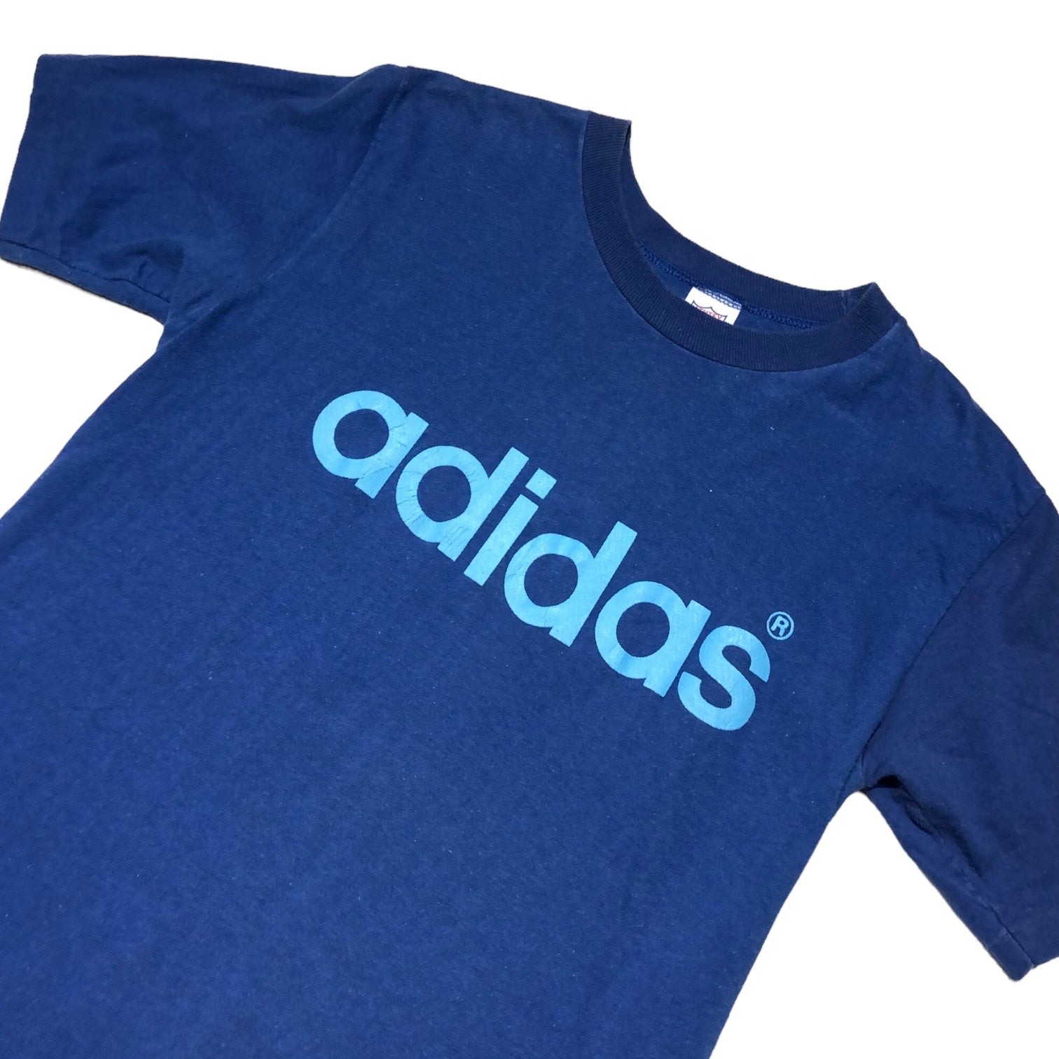 adidas(アディダス) 70's ~ 80’s ATHTEX ボディ "adidas" logo T-shirt ヴィンテージ Tシャツ 稀少品 M ネイビー 70年代~80年代