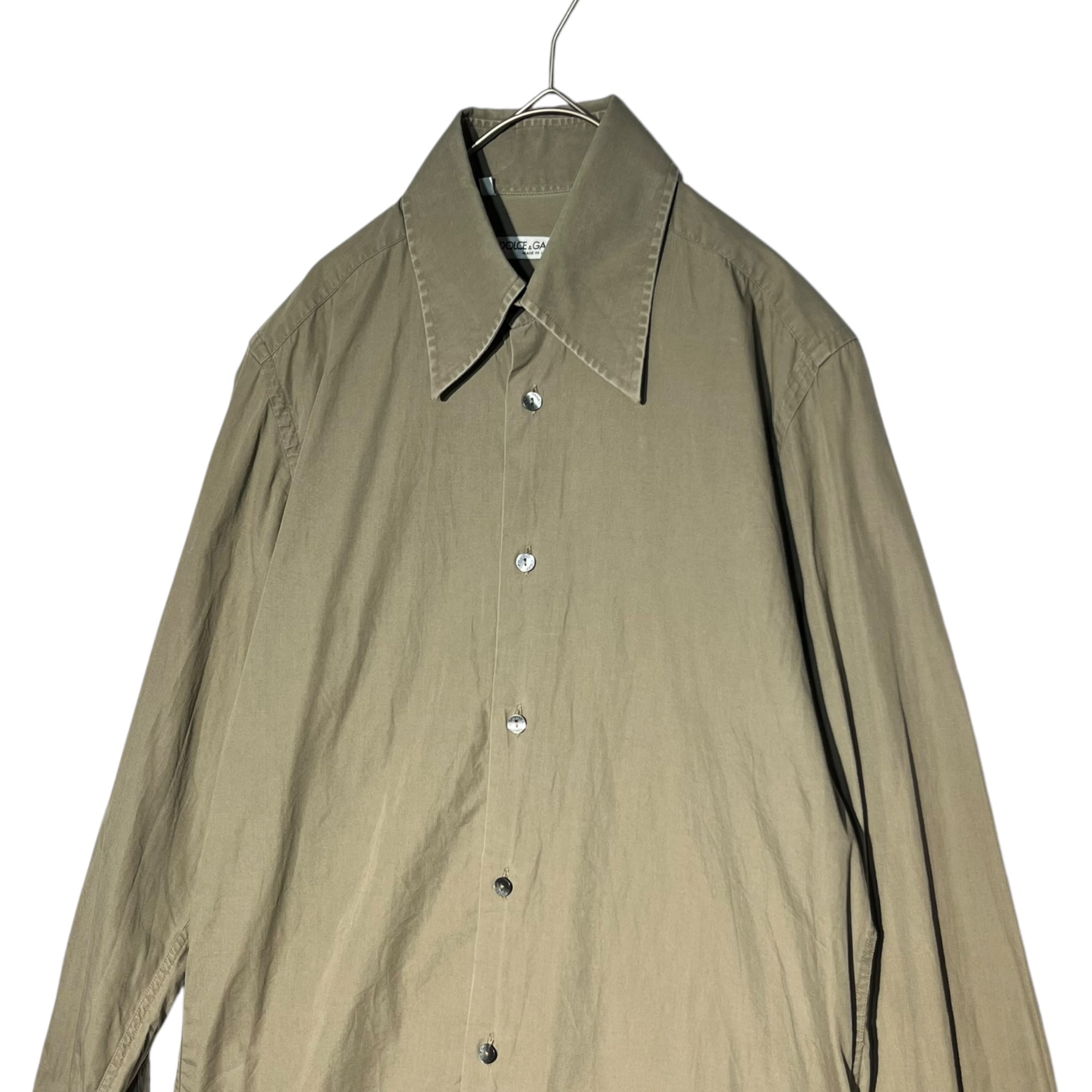 DOLCE&GABBANA(ドルチェ&ガッバーナドルガバ) 00's Big color L/S shirt ビックカラー 長袖 シャツ 15 1/2 40(L程度) ベージュ