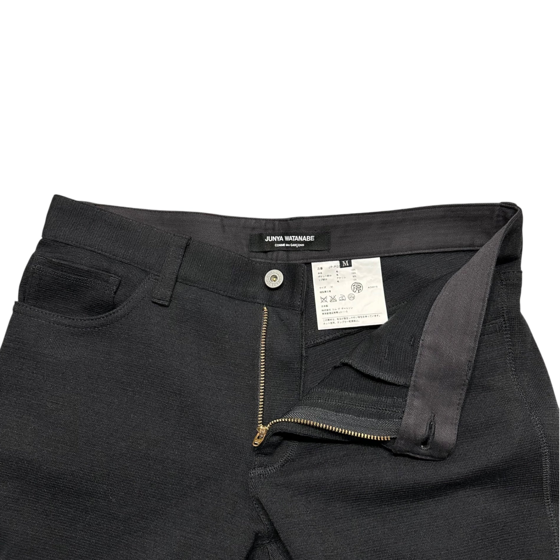 COMME des GARCONS JUNYA WATANABE(コムデギャルソンジュンヤワタナベ) 15AW Wool Slim Tapered Pants ウール スリム テーパード パンツ JP-P023 M ブラック AD2015