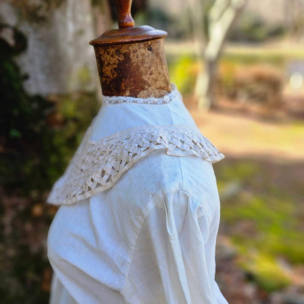 Euro vintage(ヨーロッパヴィンテージ) cotton neck collar コットンのつけ襟(被りタイプ) ベージュ(後染め)