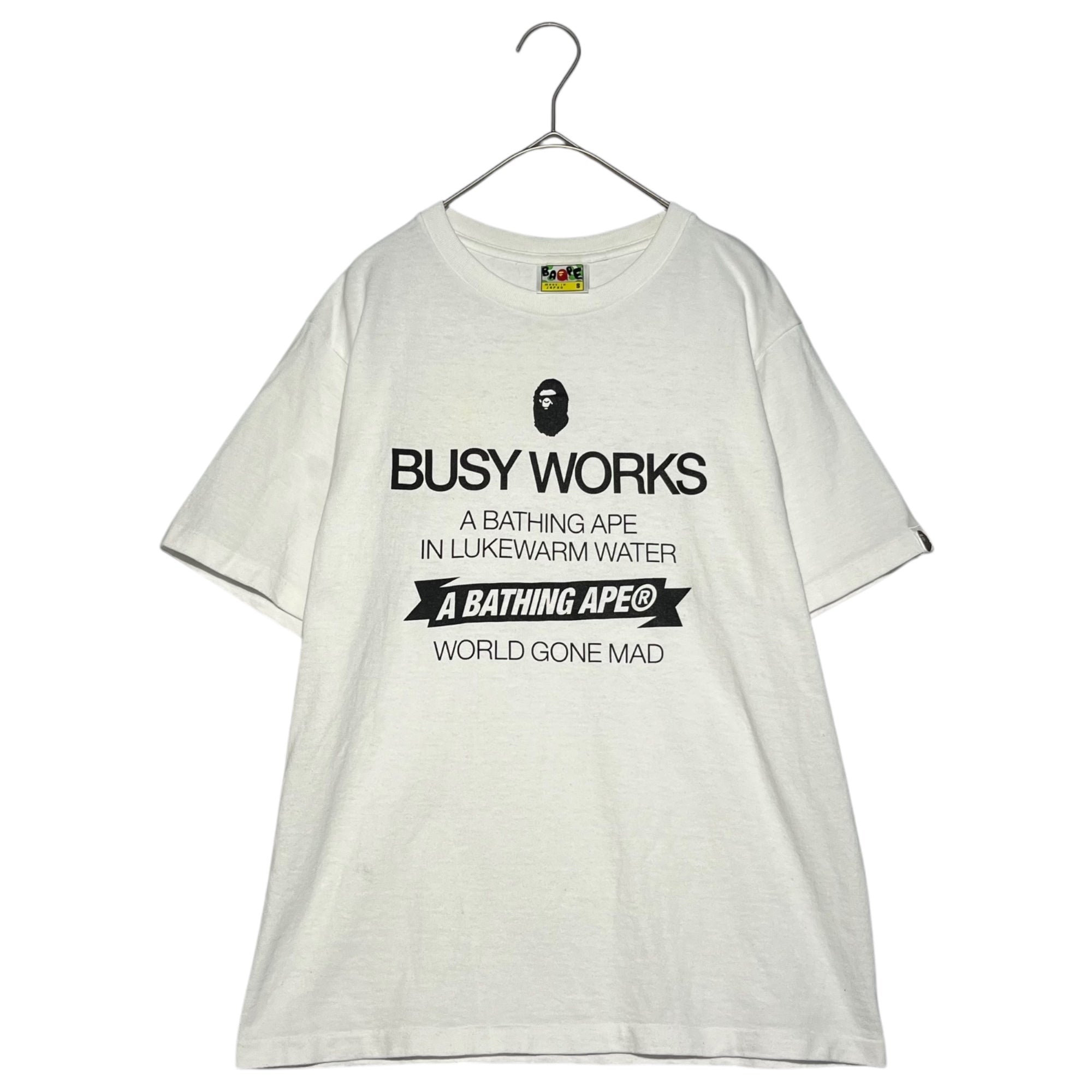 A BATHING APE(アベイシングエイプ) BUSY WORKS T-SHIRT ビジー ワークス Tシャツ S ホワイト