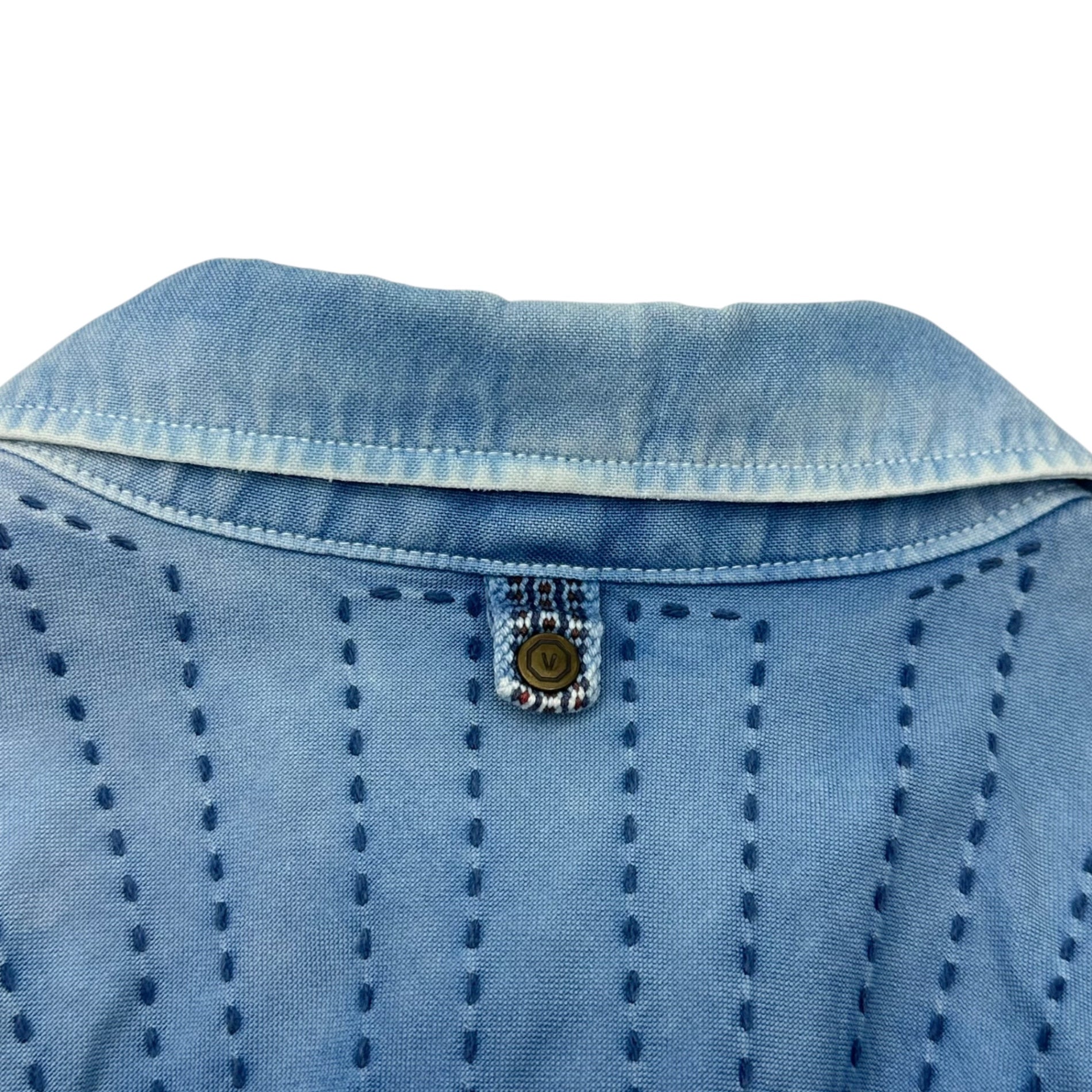 VISVIM(ビズビム/ヴィズヴィム) Sashiko Western Cotton L/S Shirt 刺し子 ウエスタン コットン 長袖 シャツ VS000 919 2 スカイブルー サシコ