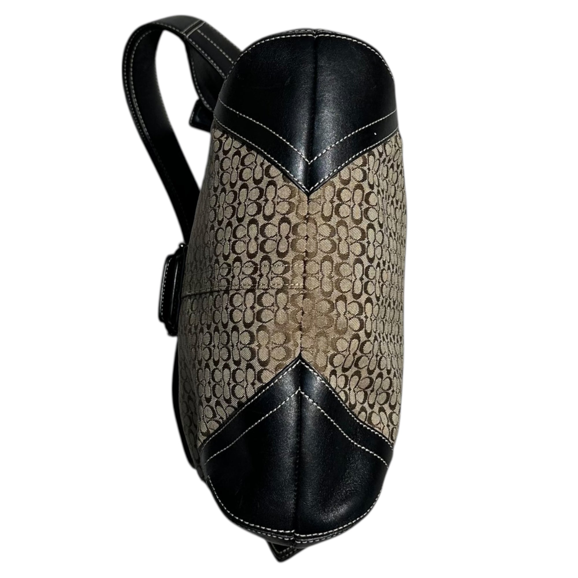 COACH(コーチ) Logo Patch Signature Body Bag ロゴ ワッペン シグネチャー ボディバッグ F72931 ベージュ×ブラック ウエスト ポーチ ショルダー バッグ 斜め掛け