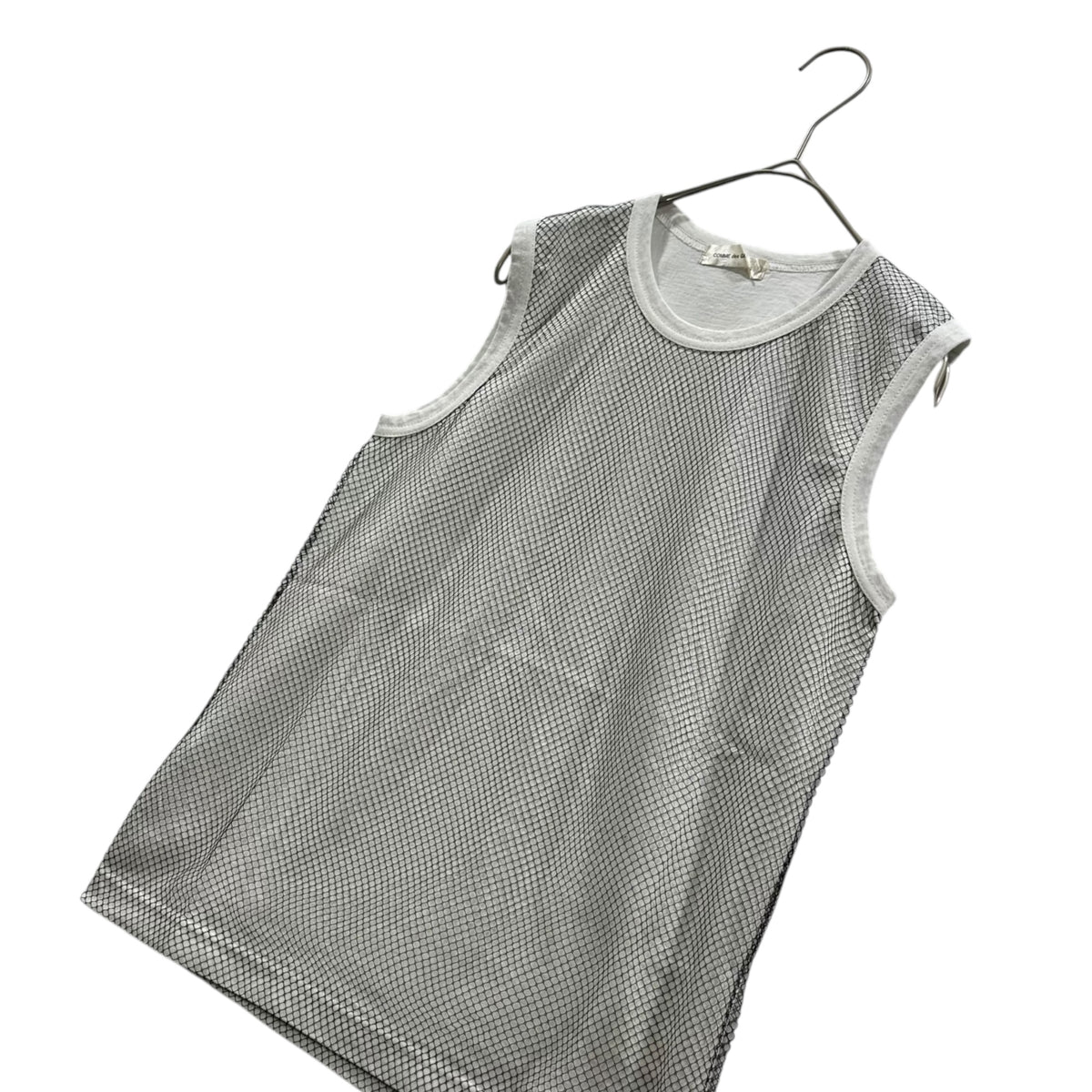 COMME des GARCONS(コムデギャルソン) 2004AW Mesh sleeveless t-shirt メッシュ ノースリーブ Tシャツ GN-T014 表記無(M程度) ホワイト×ブラック 00's AD2004