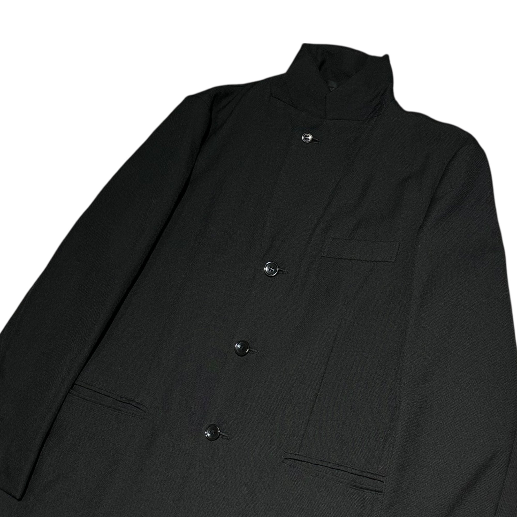 BLACK COMME des GARCONS(ブラックコムデギャルソン) 19SS Hem with Eyelet Details Long Jacket 裾 穴加工 ロング ジャケット 1C-J010 M ブラック AD2018