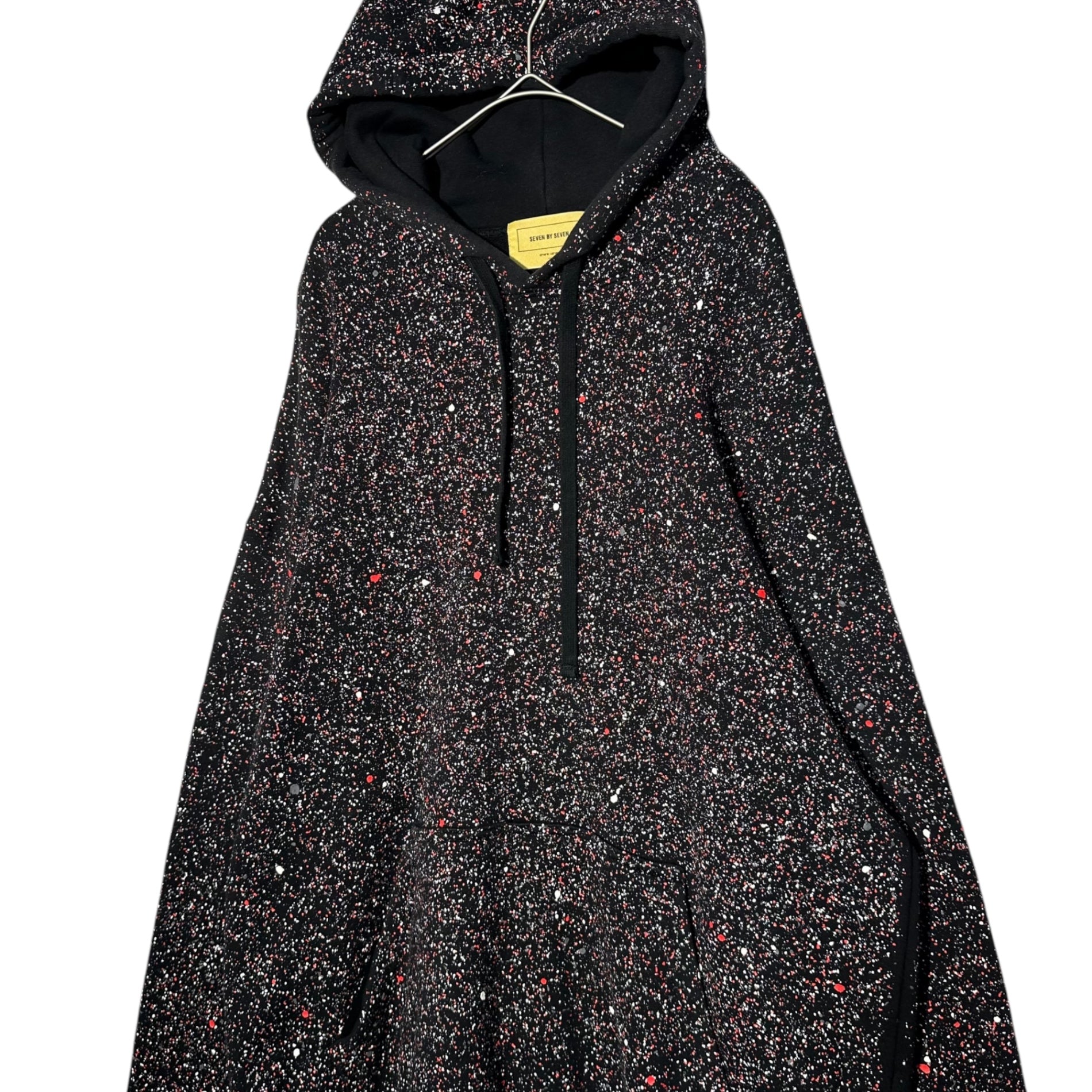 SEVEN BY SEVEN(セブンバイセブン) PULLOV Painted pullover hoodie ペンキ 加工 プルオーバー パーカー 800-0166043 L ブラック