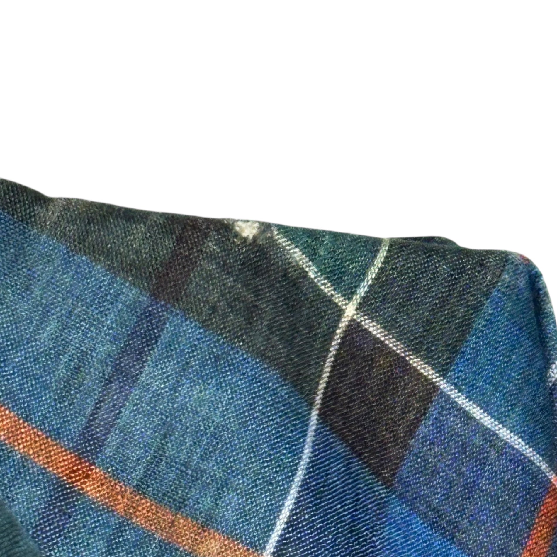 tricot COMME des GARCONS(トリココムデギャルソン) Leather Handle Linen Check Tote Bag レザー ハンドル リネン チェック トート バッグ TC-K 205 ブルー×グリーン