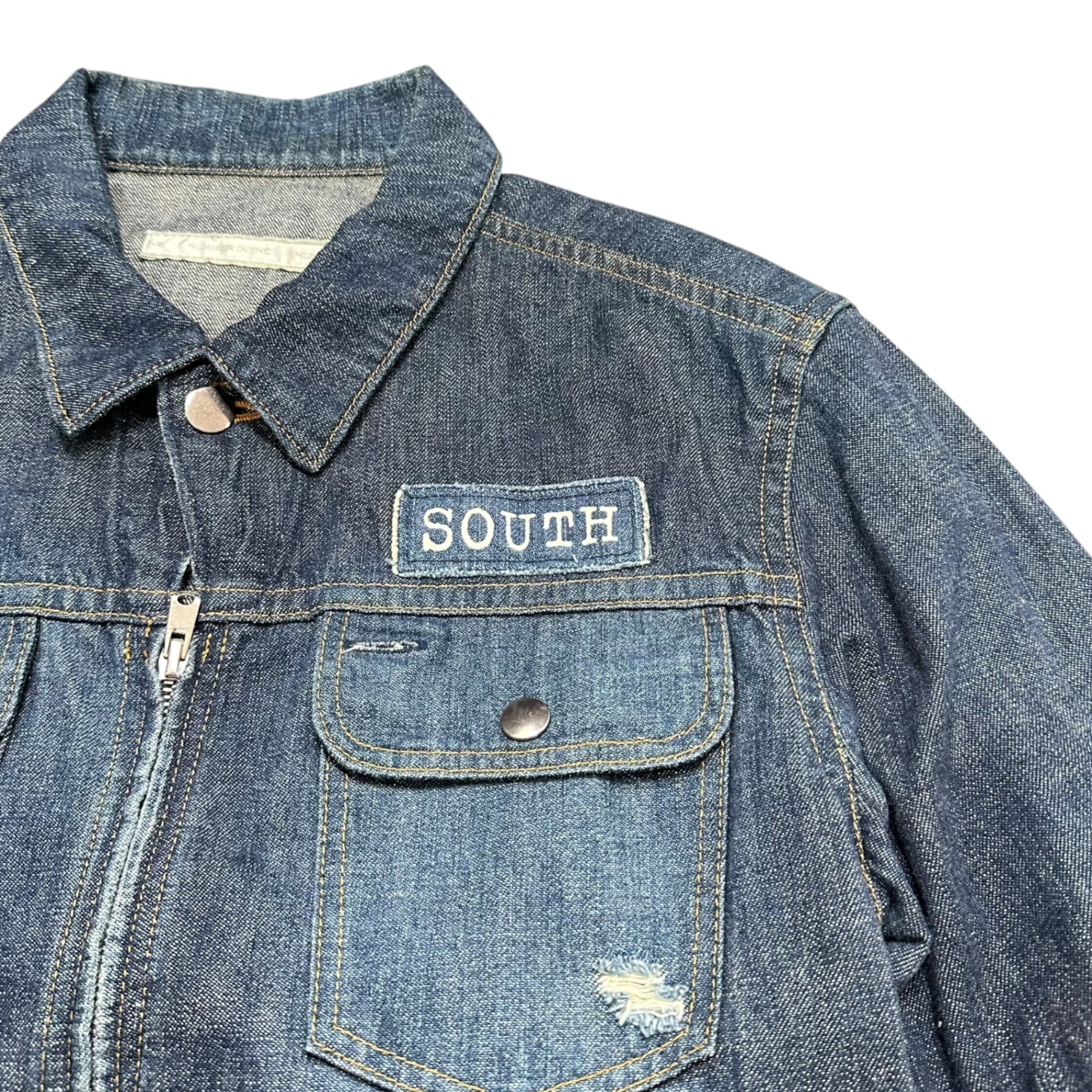 NUMBER (N)INE(ナンバーナイン) 02SS Modern Age Crash Message Denim Jacket モダンエイジ期 クラッシュ メッセージ デニム ジャケット 4(L) インディゴ 宮下貴裕 本人期
